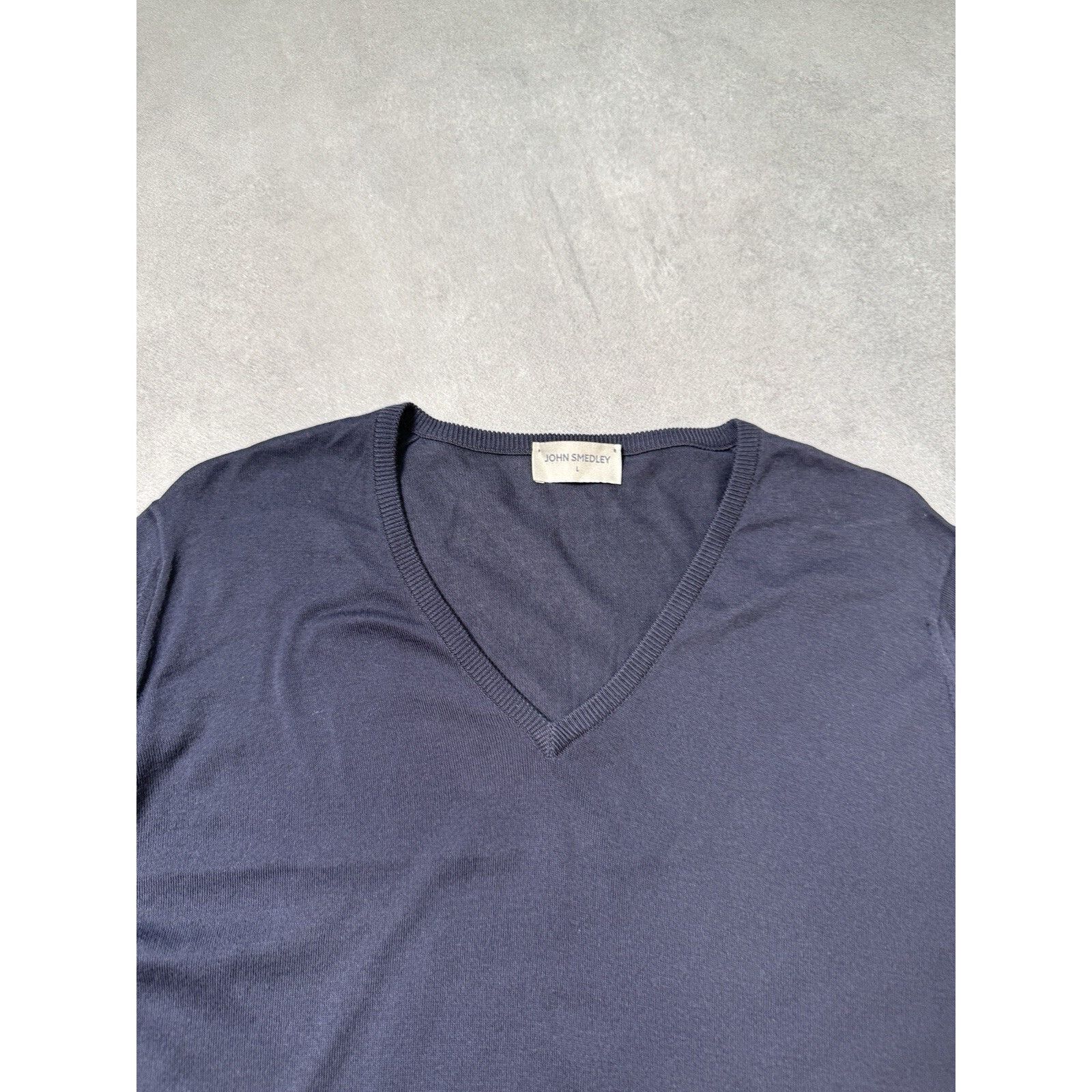 John Smedley John Smedley V Neck Men Sweater Cotton Jumper Pullover Size US L / EU 52-54 / 3 - 7 Thumbnail