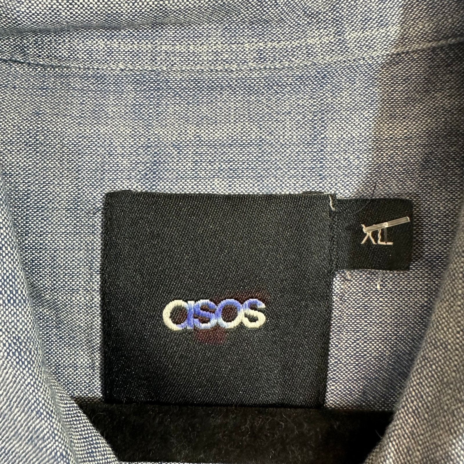 Asos ASOS XL Button Up Shirt Blue Chambray Casual Workwear Office Size US XL / EU 56 / 4 - 3 Thumbnail