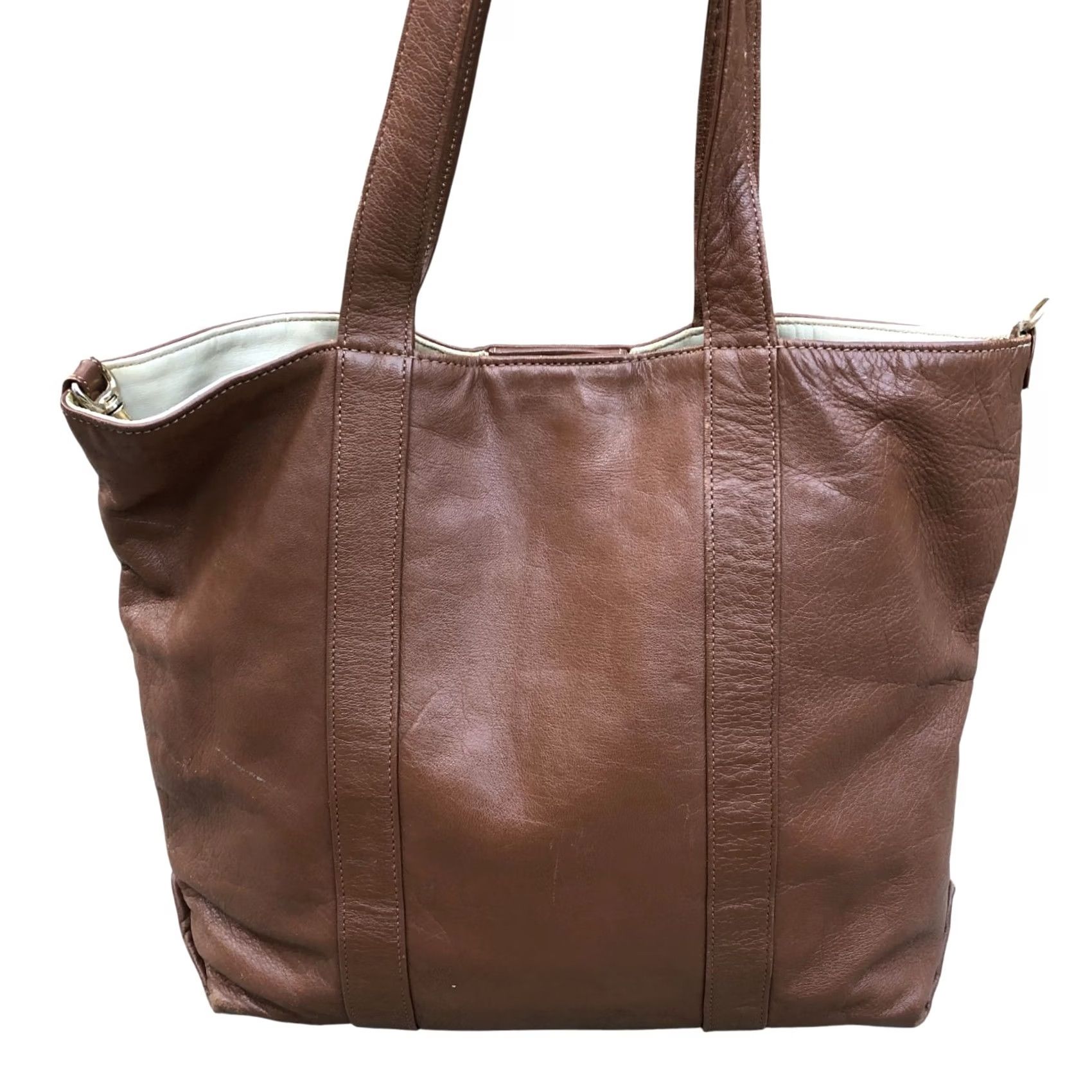 Vintage VINTAGE Robinson's Leather Tote Purse Women's Brown Shoulder Bag Large Tote Brown Leather Women Bag Large Robinson's Size ONE SIZE - 2 Thumbnail
