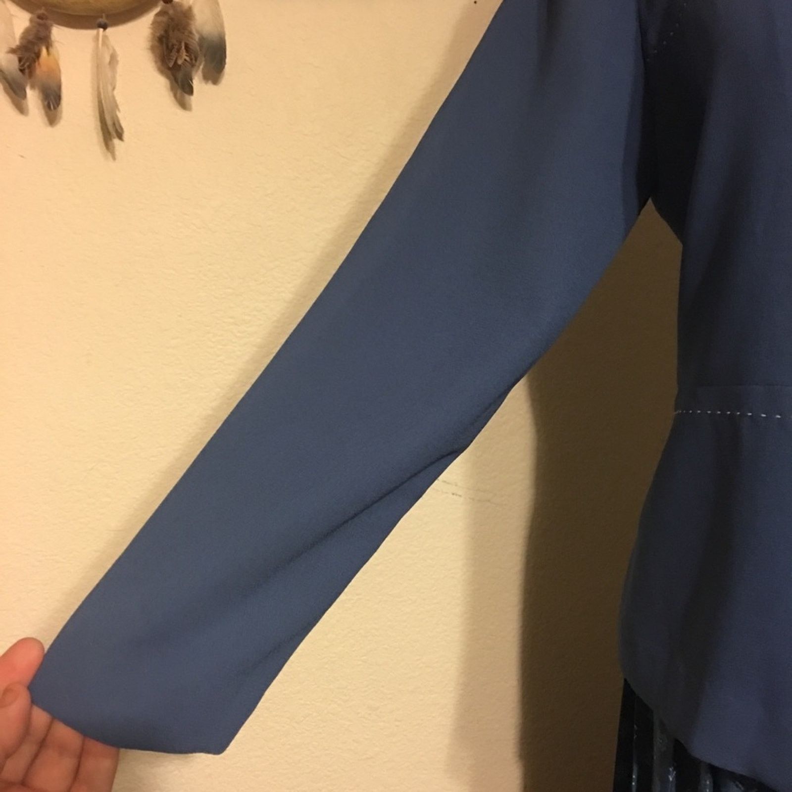 Vintage Vintage Leslie Fay slate blue skirt set with scarf Size M / US 6-8 / IT 42-44 - 4 Thumbnail