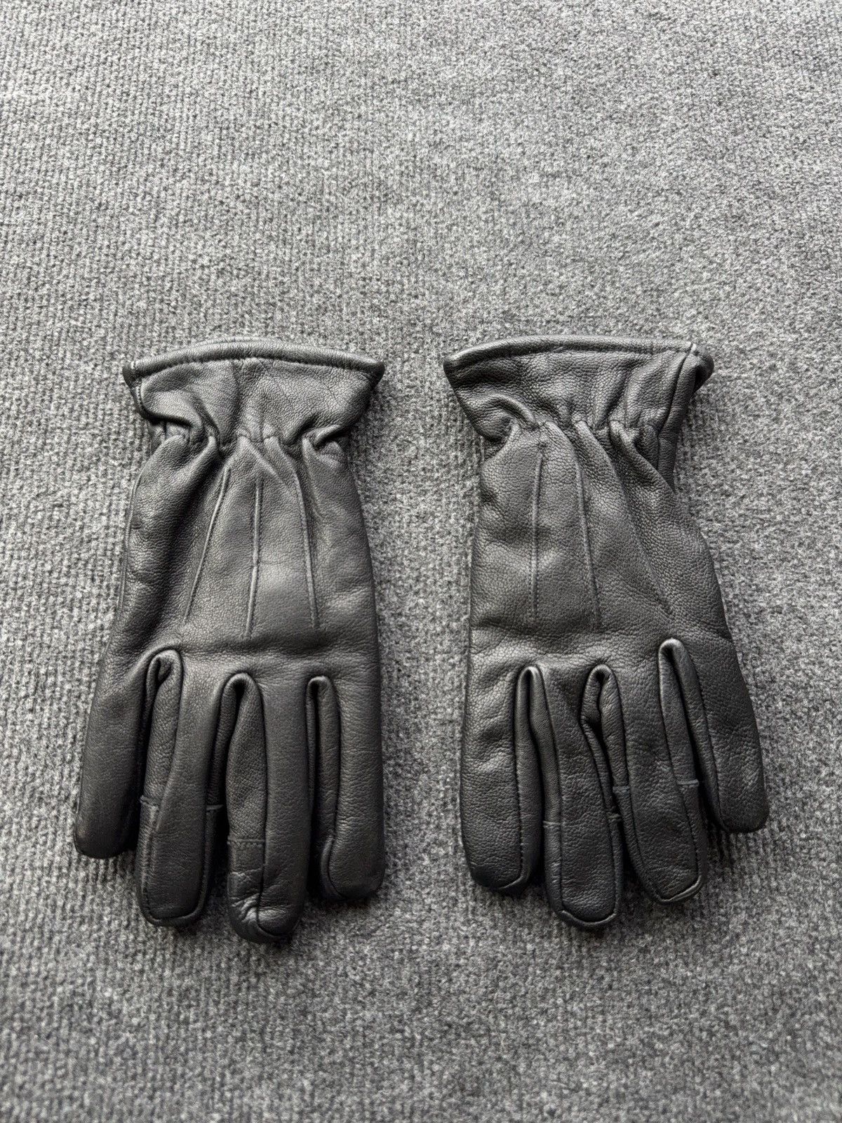 Japanese Brand Vintage Avant Garde Rock Punk Biker Leather Gloves Black 00s Size ONE SIZE - 1 Thumbnail