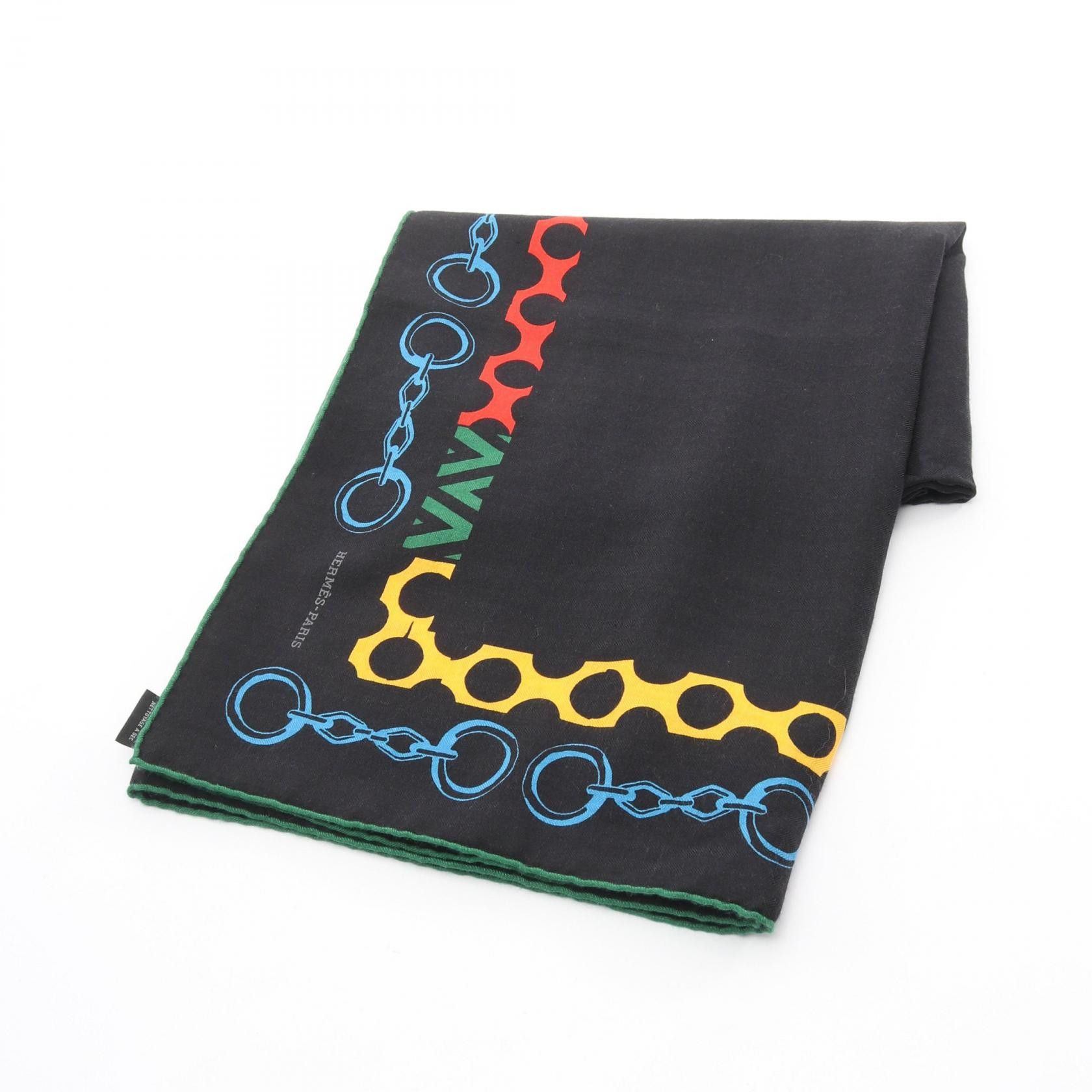 Hermes Hermes Hermes Carre Geant 140 Liste En Chaines Silk Cashmere Scarf Textile Scarf DUTY FREE for USA Size ONE SIZE - 1 Thumbnail