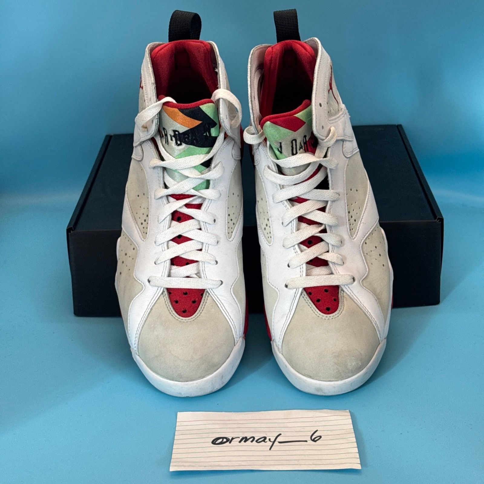 Jordan Brand Air Jordan 7 Retro 2015 Hare m9 w10.5 Size US 9 / EU 42 - 6 Thumbnail