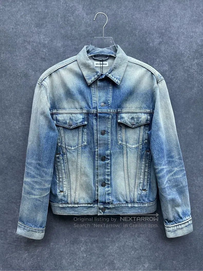 Balenciaga Balenciaga Collared Denim Jacket Size XXS / US 00 / IT 34 - 1 Thumbnail
