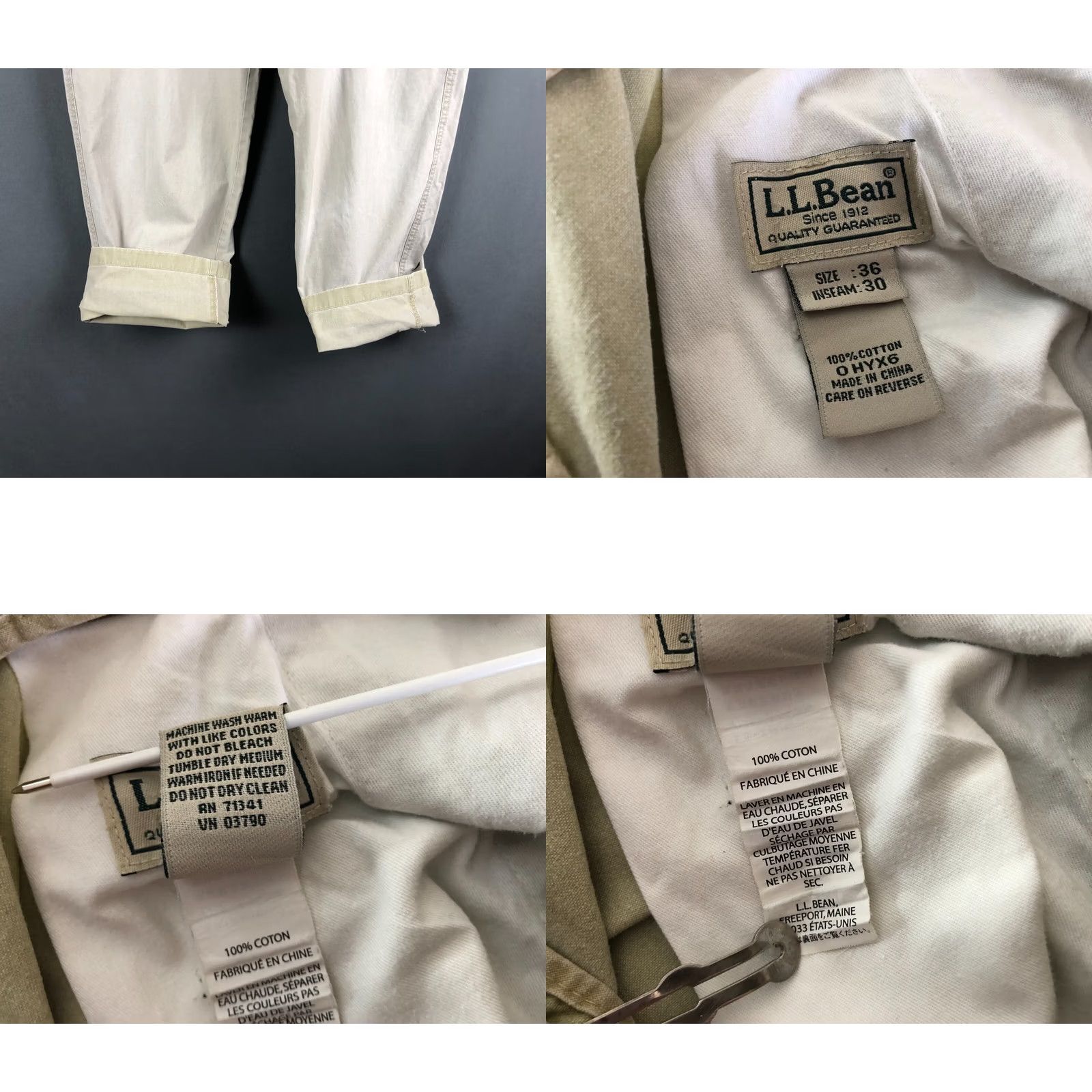Vintage L.L. Bean Pants Men Size 36 Cotton Khaki Cargo Size US 36 / EU 52 - 8 Thumbnail