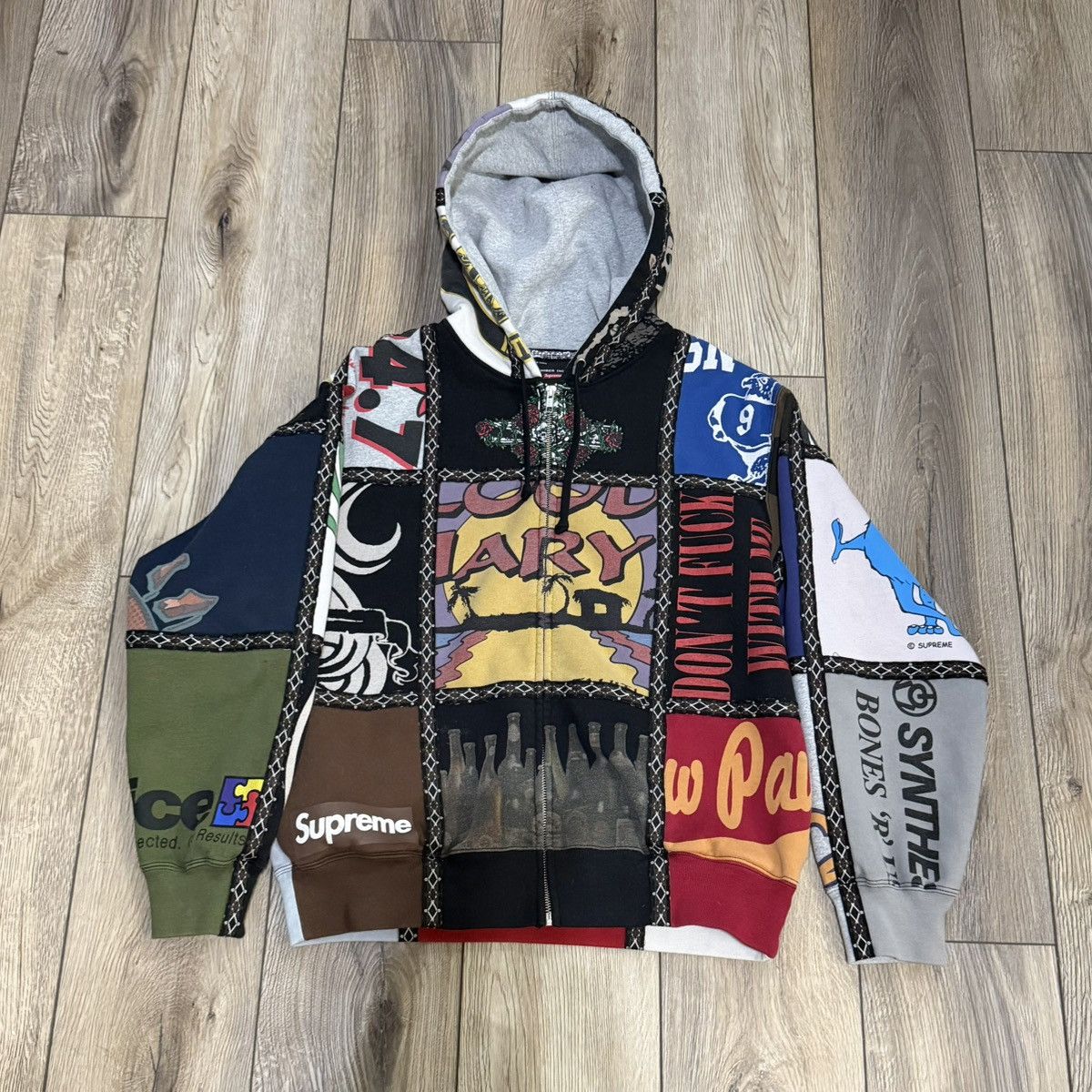 Number (N)ine × Supreme Supreme x Number Nine Patchwork Hoodie