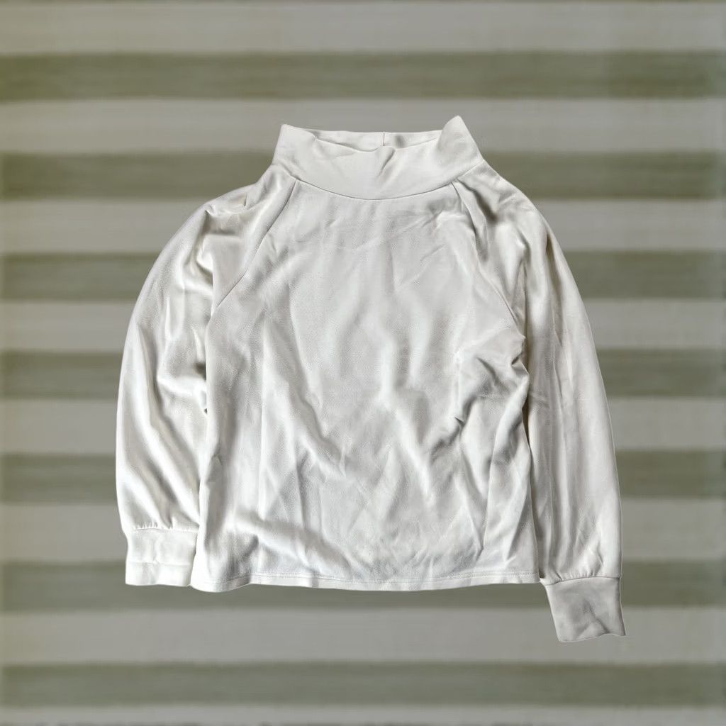 Varley Varley Sweater Womens M White Pullover Mock Neck Lightweight Stretch Raglan Size M / US 6-8 / IT 42-44 - 1 Thumbnail