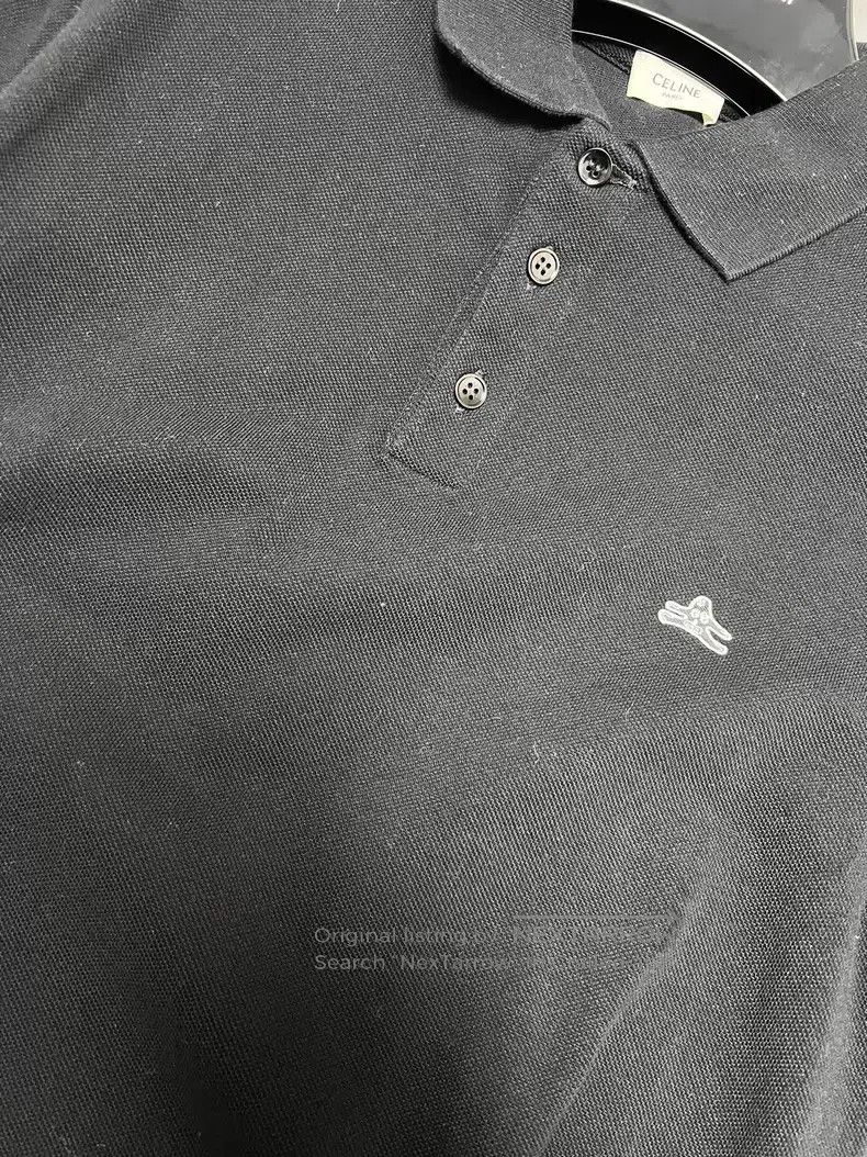 Celine CELINE Little Devil Embroidered Black Polo Shirt Short Sle Size US M / EU 48-50 / 2 - 5 Thumbnail