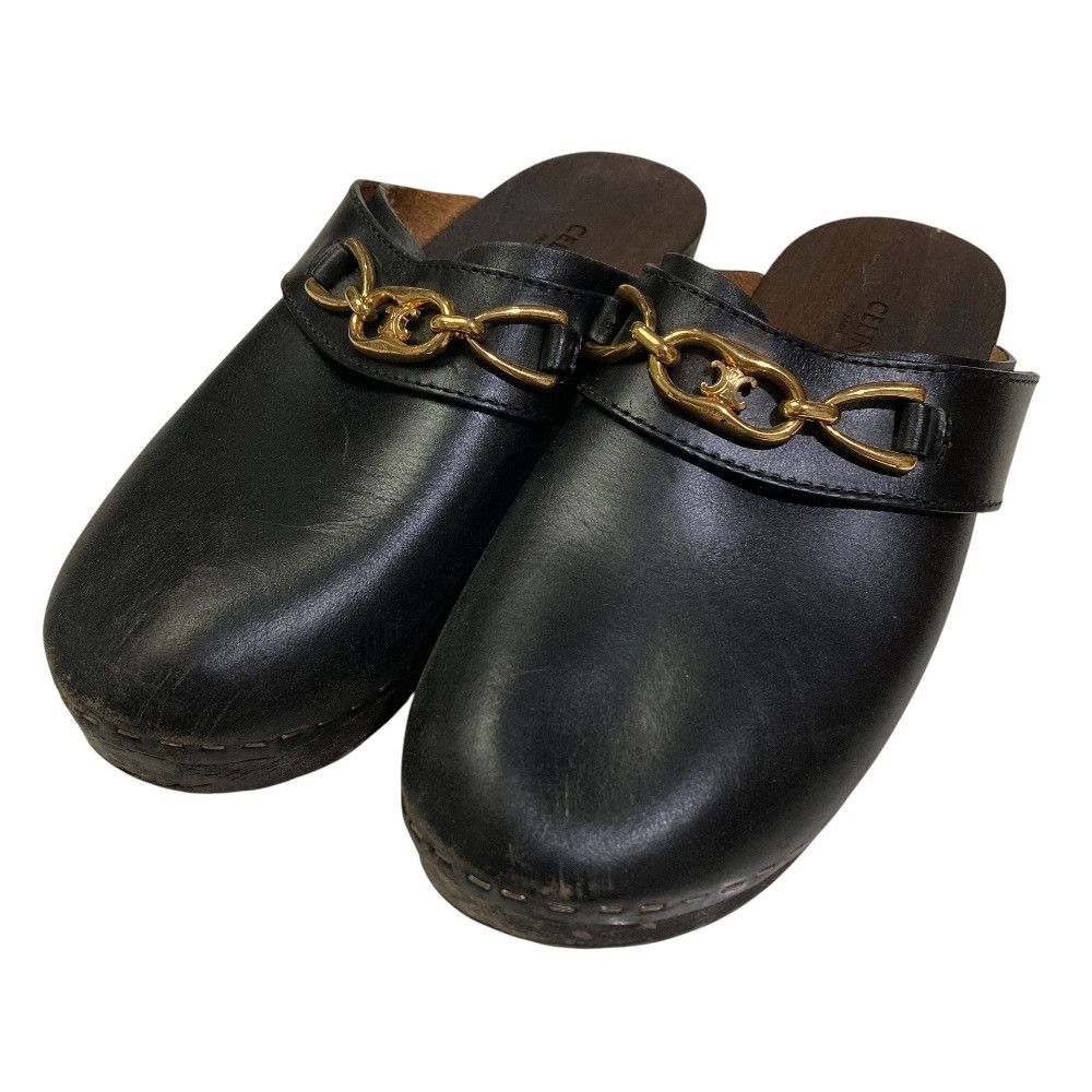 Celine Celine Celine Les Bois Triomphe Chain Leather Clog Sandals Leather Shoes DUTY FREE for USA Size ONE SIZE - 1 Thumbnail