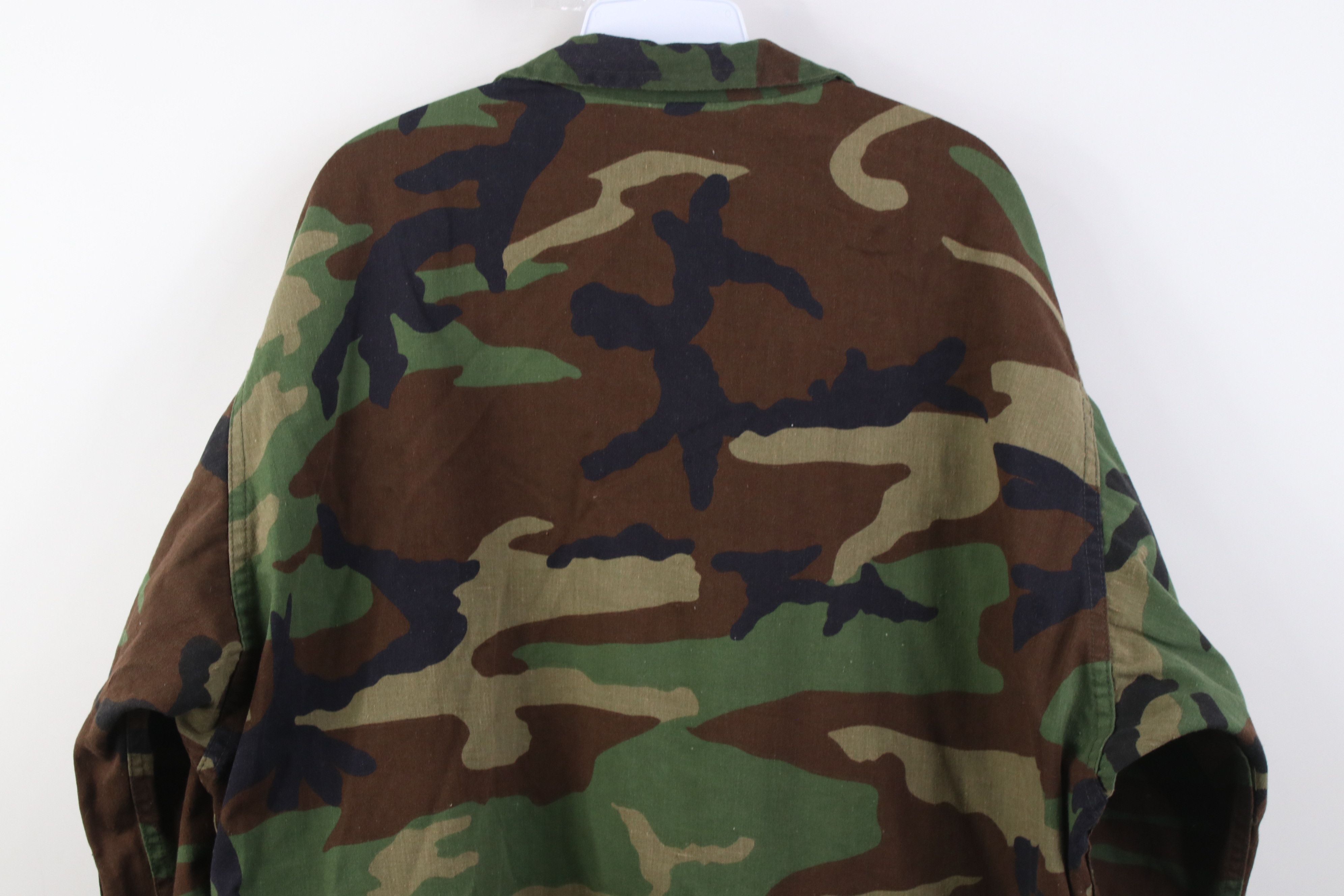 Vintage Vintage 90s USGI Camouflage Battle Fatigue Coat Jacket USA Size US XL / EU 56 / 4 - 13 Thumbnail