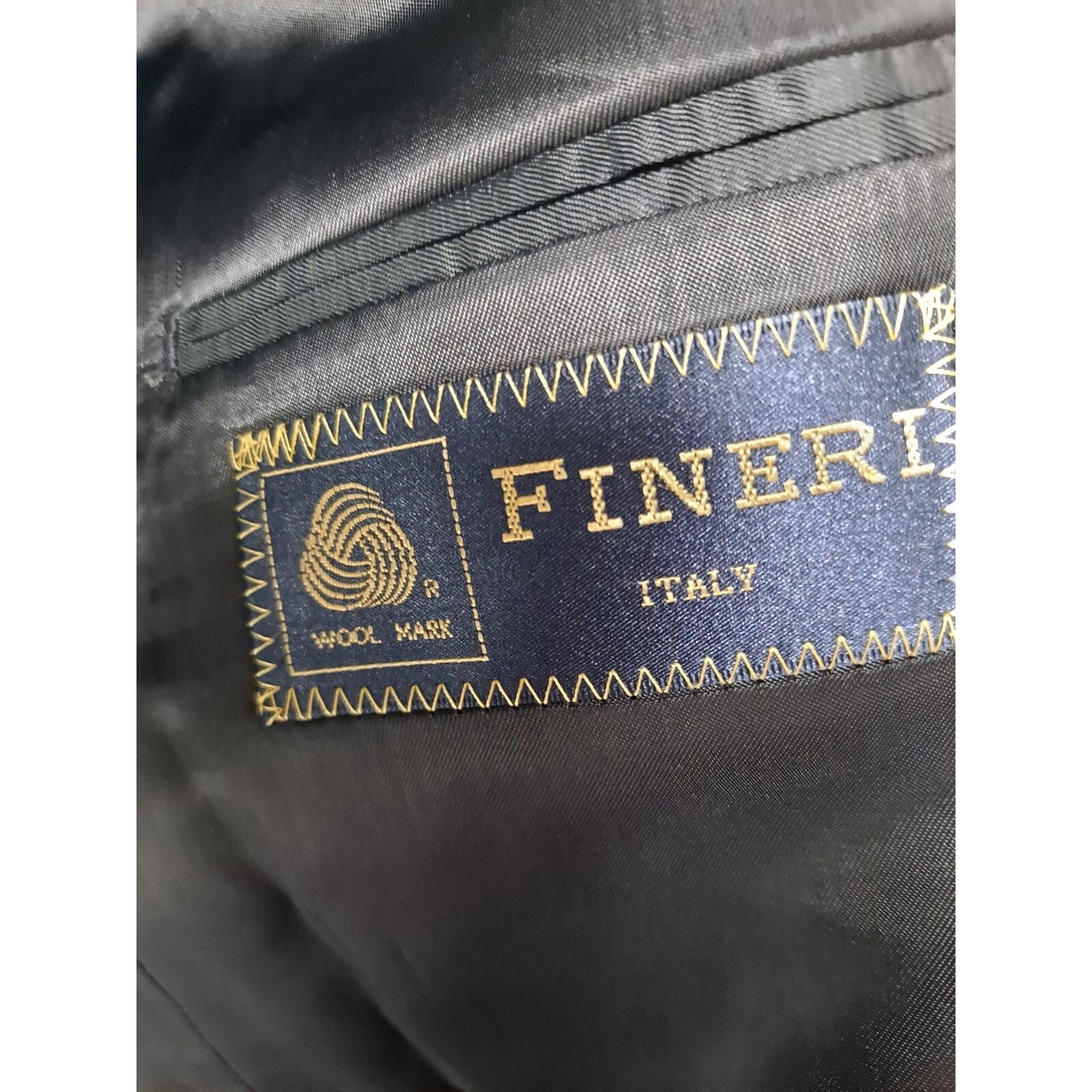 Other Fineri Italian Super 120s Suit Jacket Dark Blue Plaid Size 40R - 8 Thumbnail