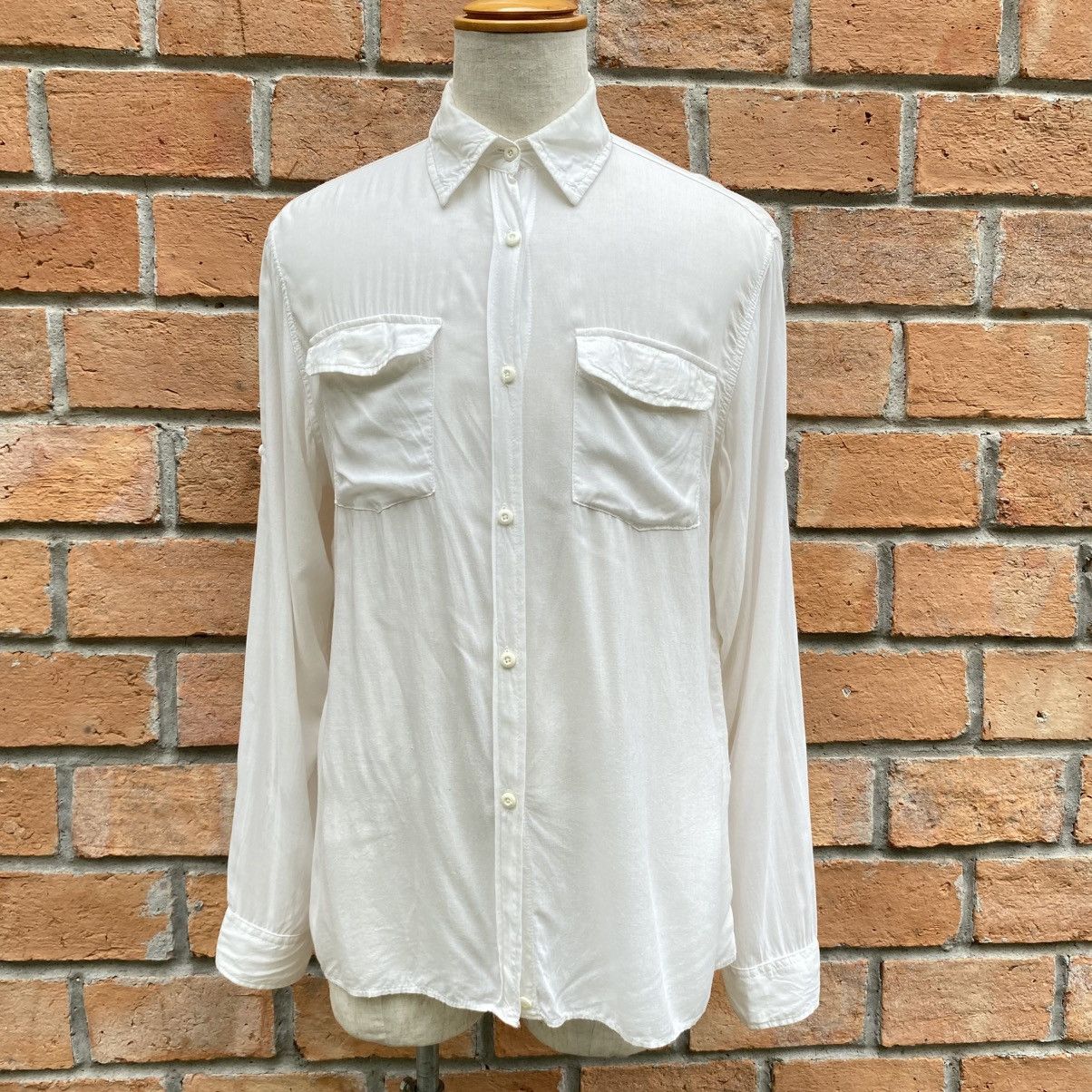 Japanese Brand G.O.A White Soft Long Sleeve Shirt Size US XL / EU 56 / 4 - 8 Thumbnail