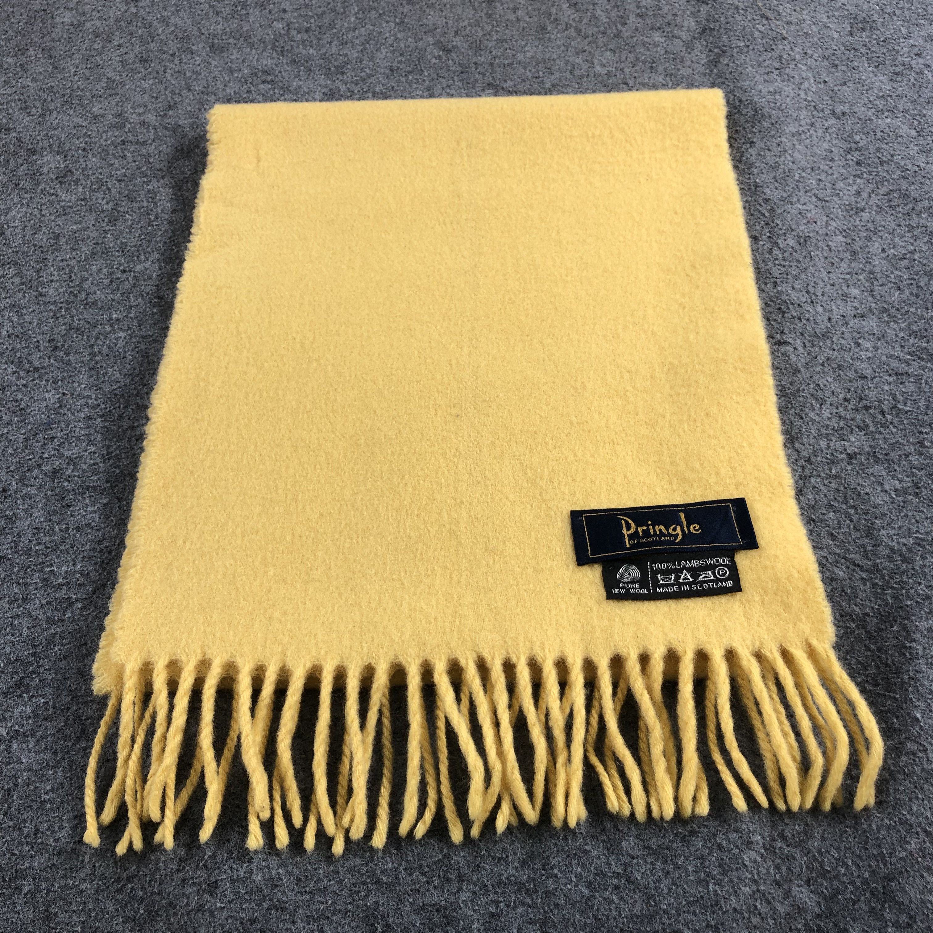 Pringle of Scotland Yellow Wool Scarf Muffler V844