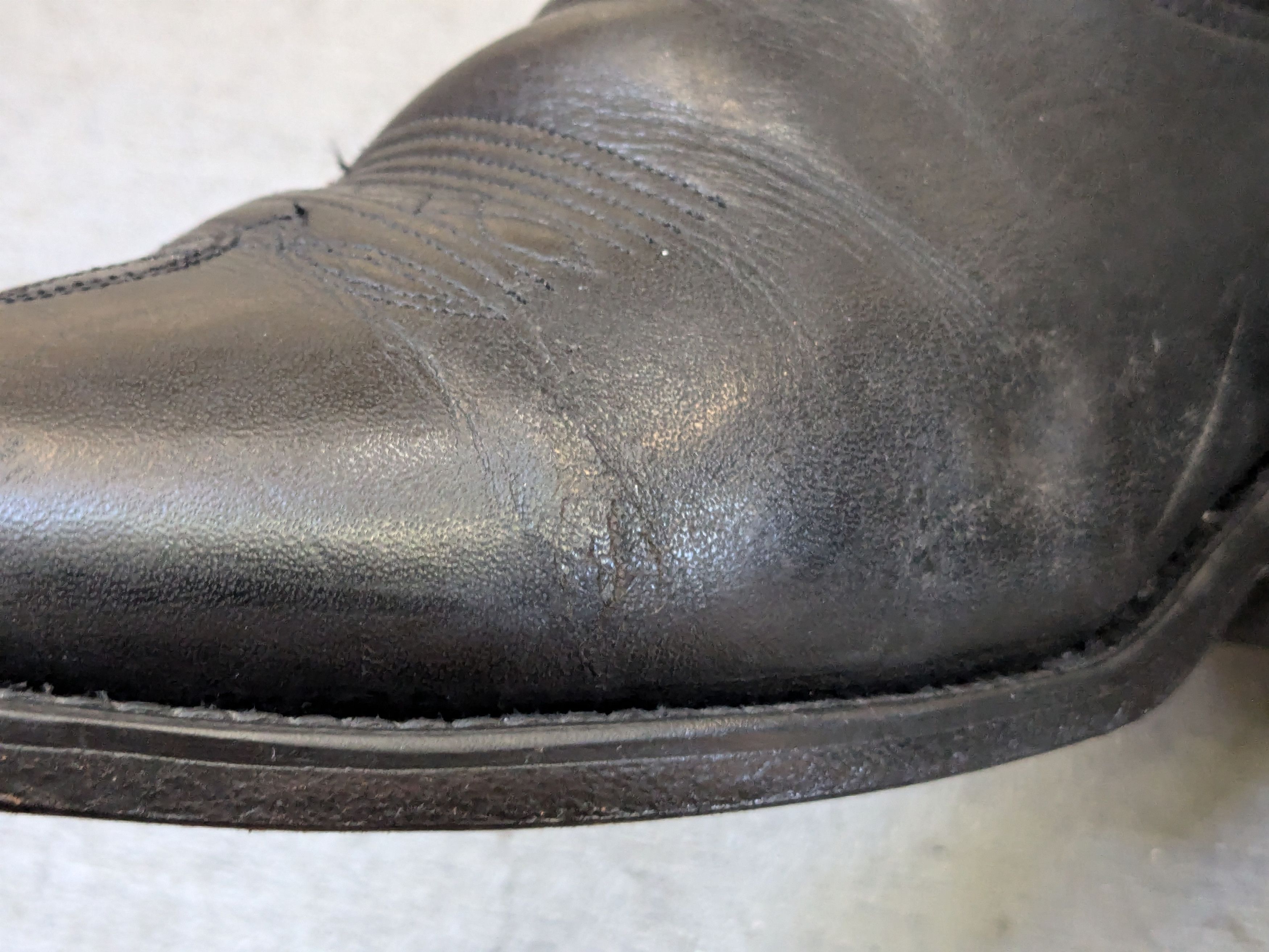 Genuine Leather Vintage Code West Cowboy Boots 10.5 Black Leather USA Size US 10.5 / EU 43-44 - 4 Thumbnail