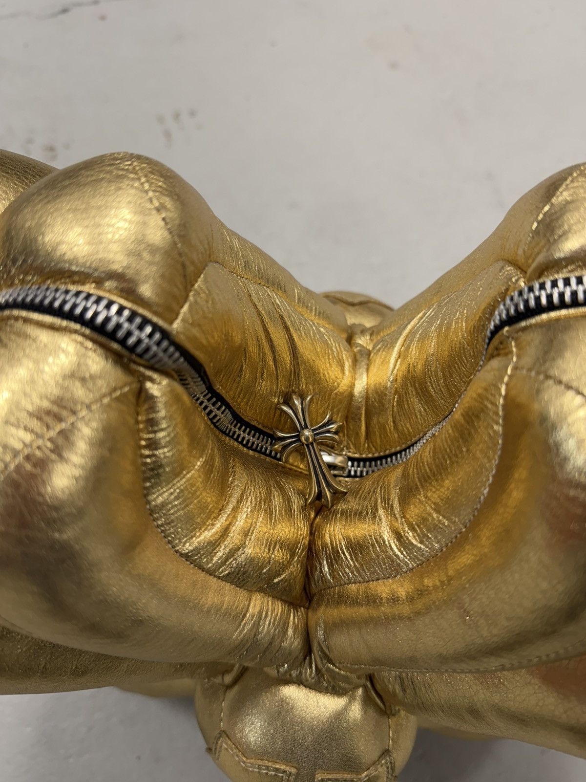 Chrome Hearts Chrome Hearts XL Plus Pillow Cushion Gold Leather 925 Cross Size ONE SIZE - 6 Thumbnail