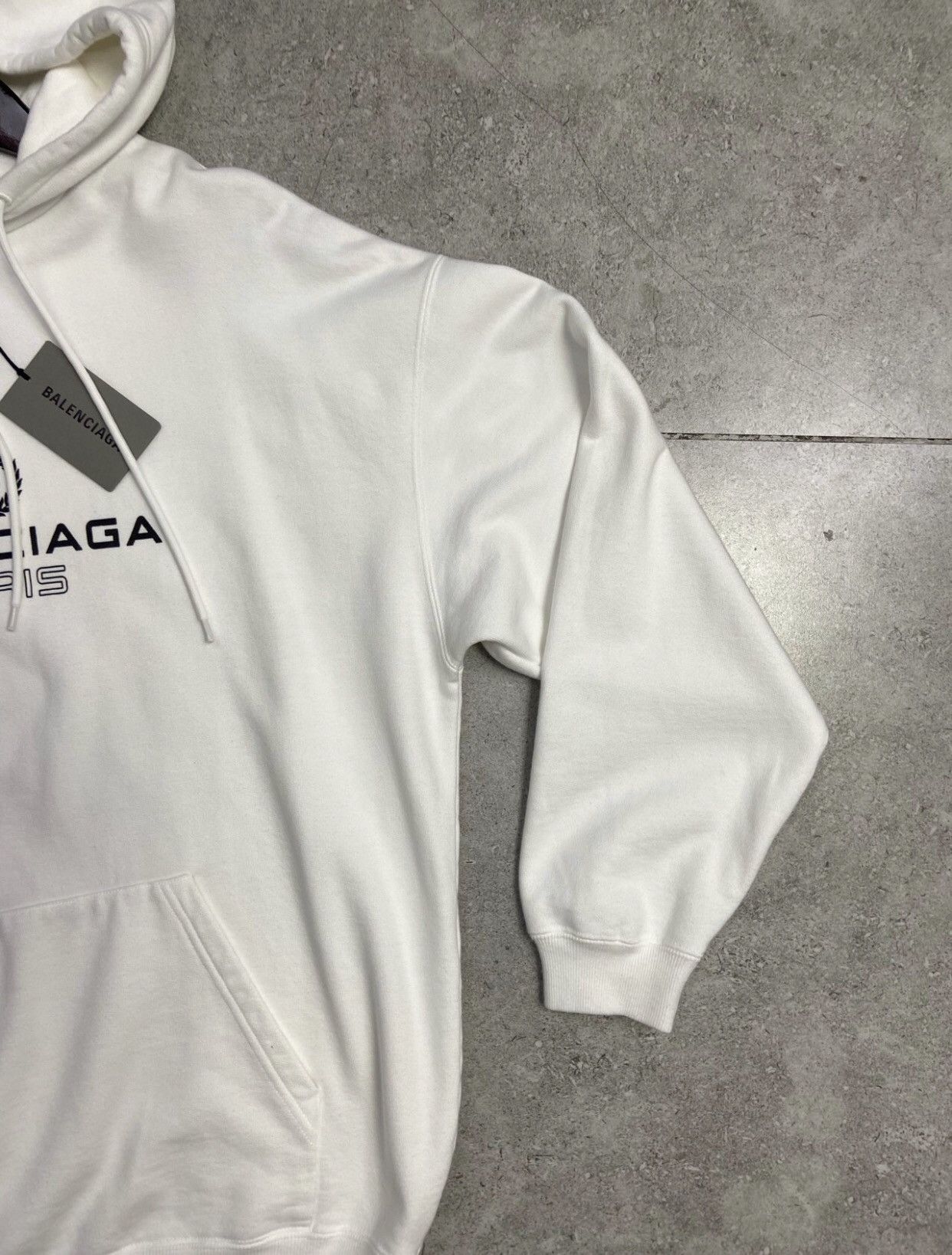 Balenciaga Balenciaga Crown Wheat Ear Logo Letter White Hoodie Size US S / EU 44-46 / 1 - 6 Thumbnail