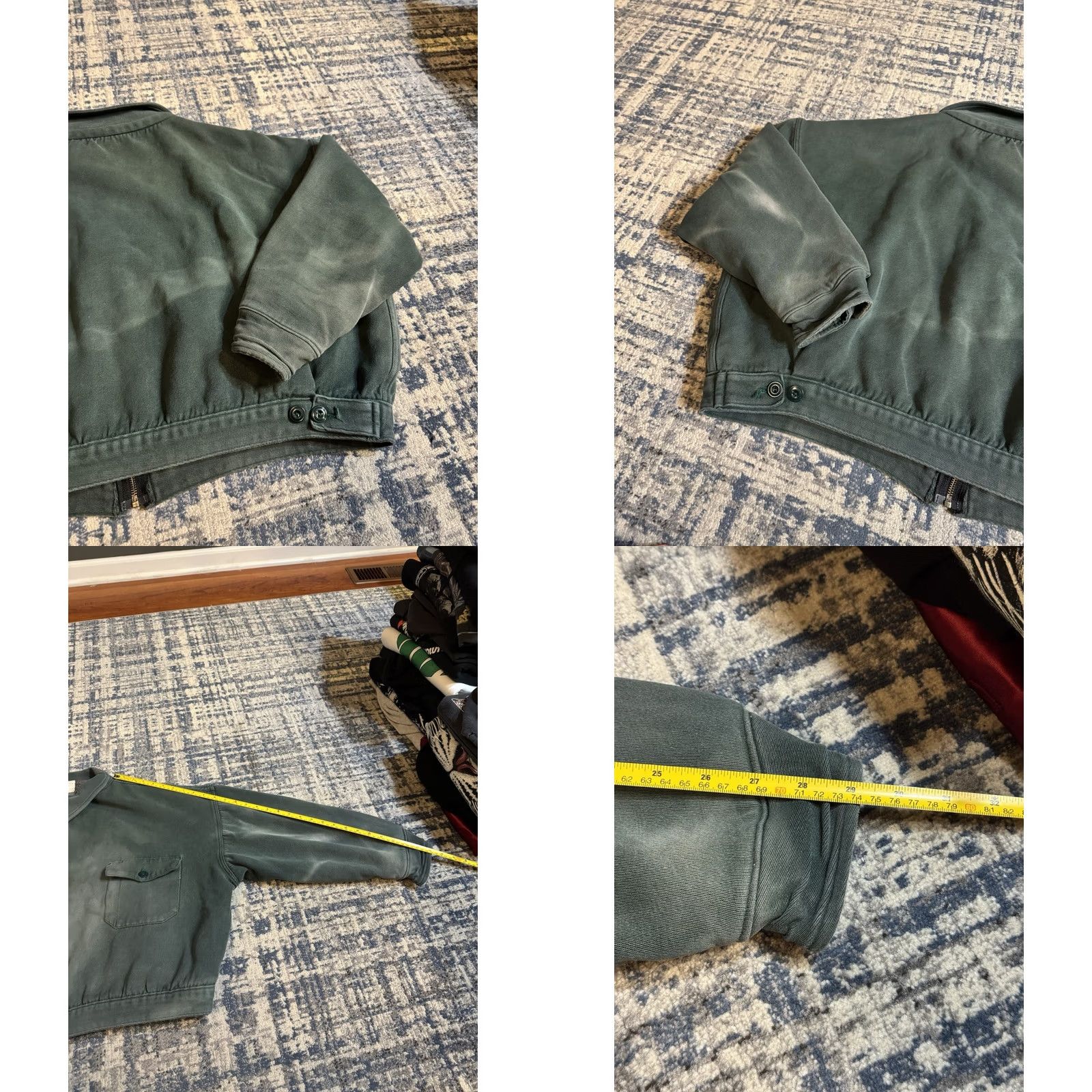 Vintage VINTAGE 1940s Cropped Full Zip Cotton Work Jacket XL Green Men Short Length Size US XL / EU 56 / 4 - 9 Thumbnail