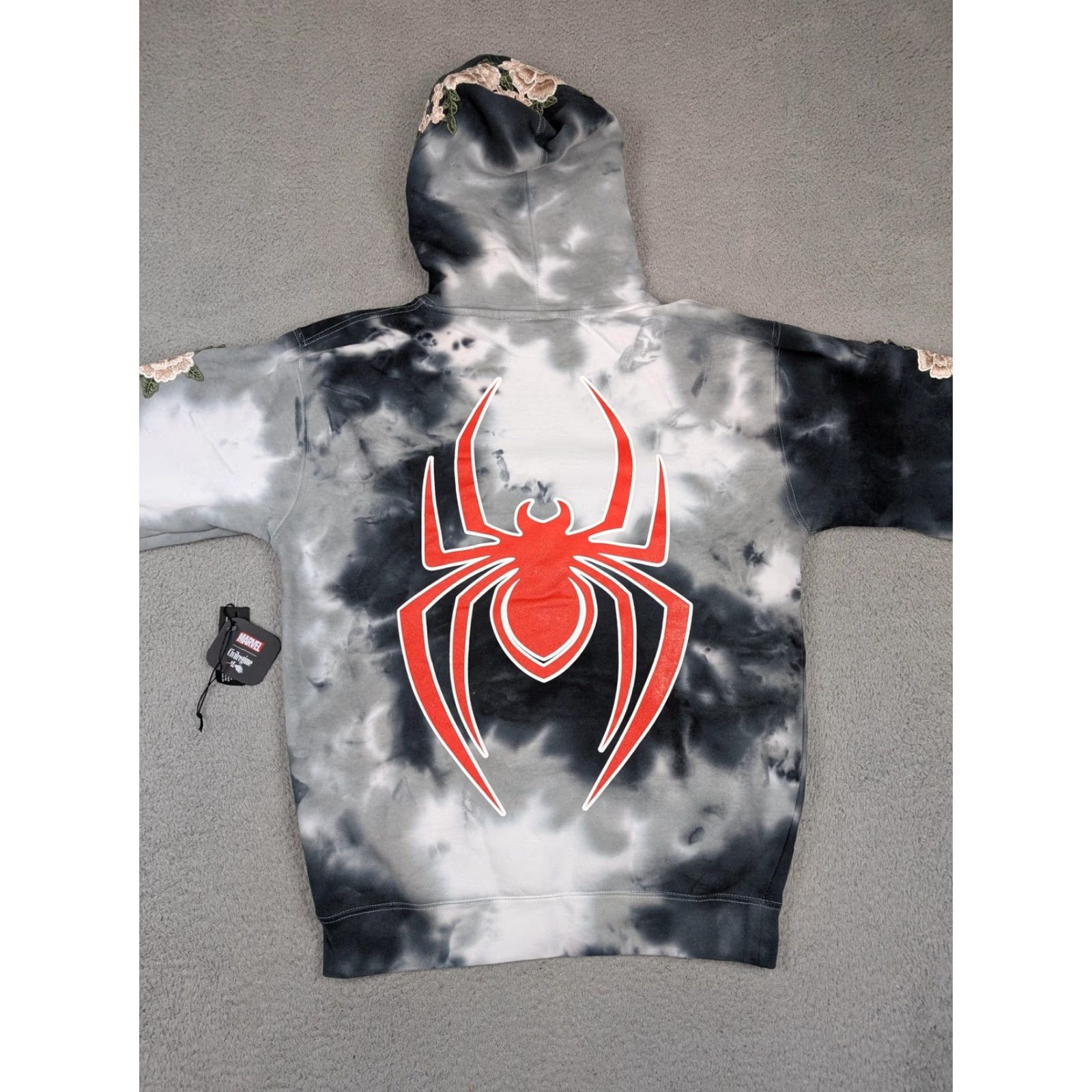 Vintage Marvel Civil Regime Miles Morales Hoodie Mens S Gray Marble Rose Spider New Size US S / EU 44-46 / 1 - 3 Thumbnail