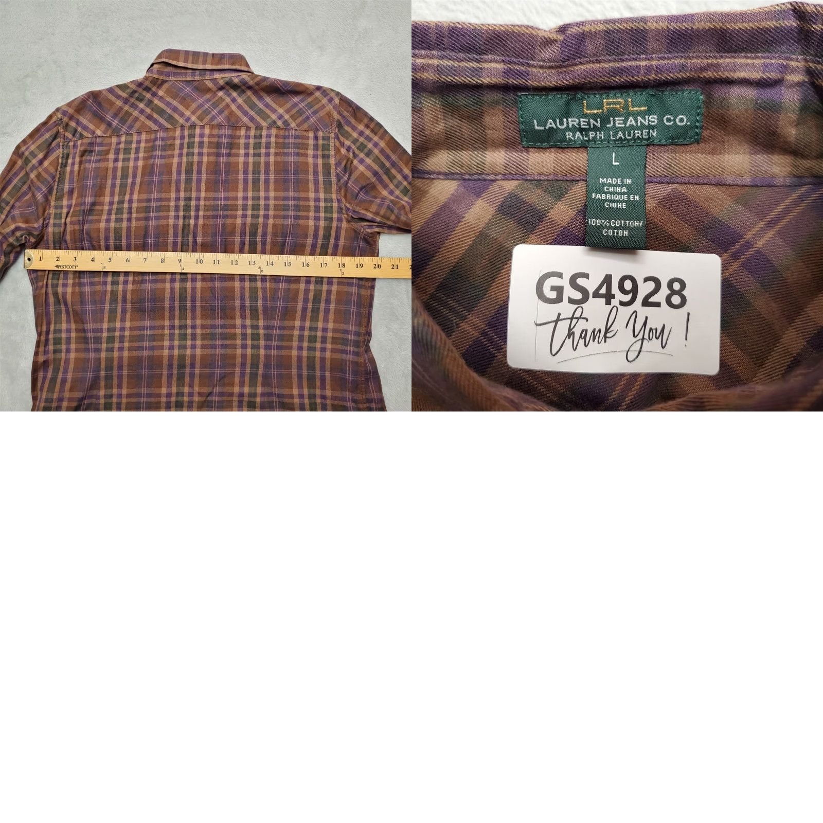 Ralph Lauren Lauren Ralph Lauren Shirt Womens Large Plaid Flannel Cabincore Top Size L / US 10 / IT 46 - 8 Thumbnail