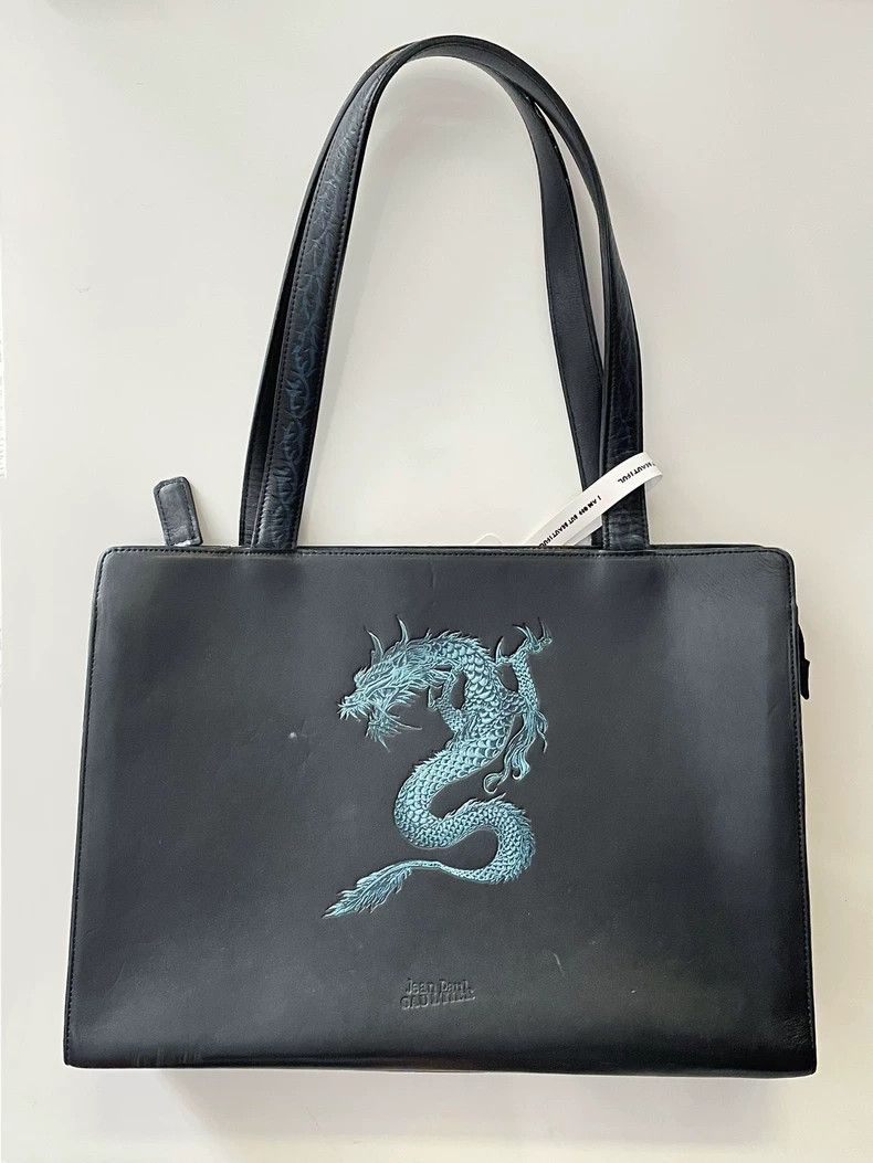 Jean Paul Gaultier Dragon Leather Tote Bag- Dmc in Black, Men's