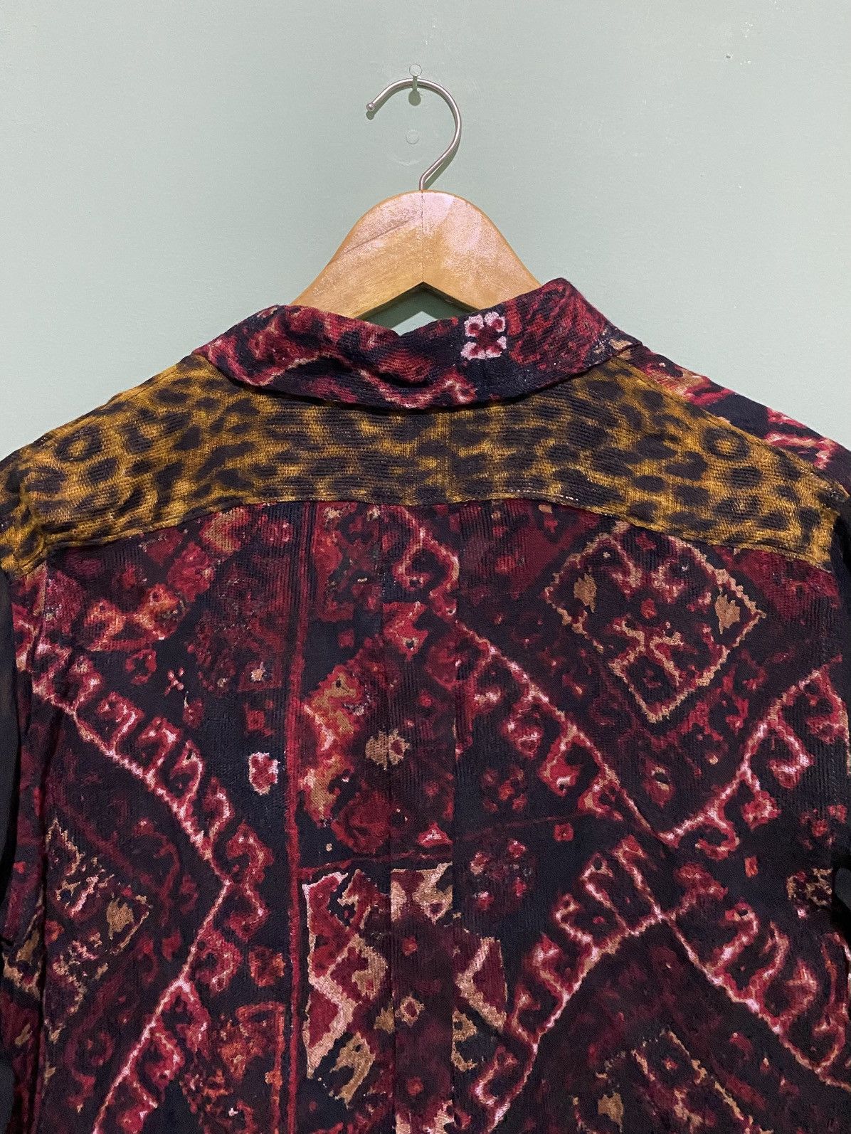 RRL Ralph Lauren DENIM & SUPPLY RALPH LAUREN LEOPARD MESH BUTTON UP Size XS / US 0-2 / IT 36-38 - 6 Thumbnail