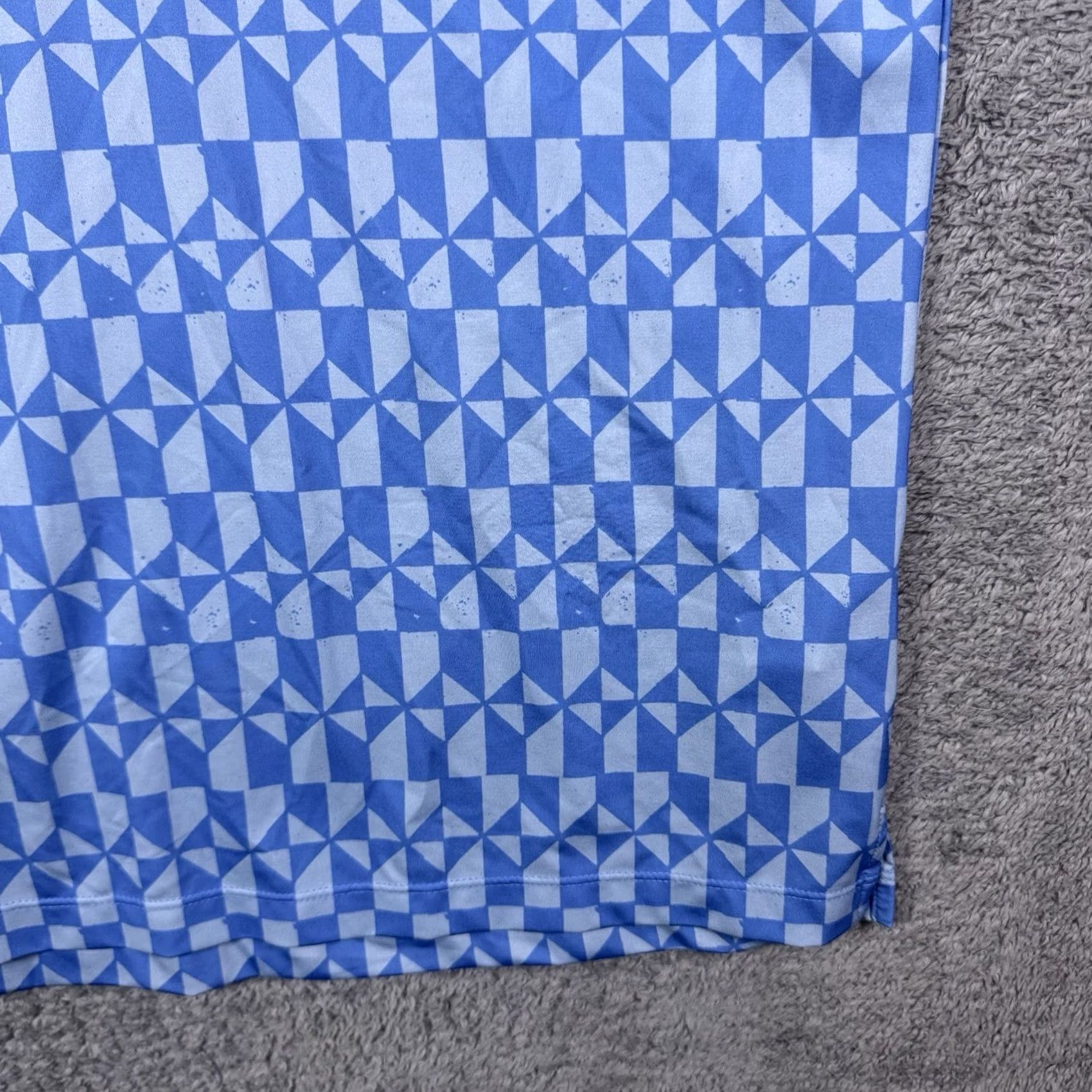 Vintage Bad Birdie Polo Shirt Mens L Geometric All Over Print Golf Performance Stretch Size US L / EU 52-54 / 3 - 4 Thumbnail