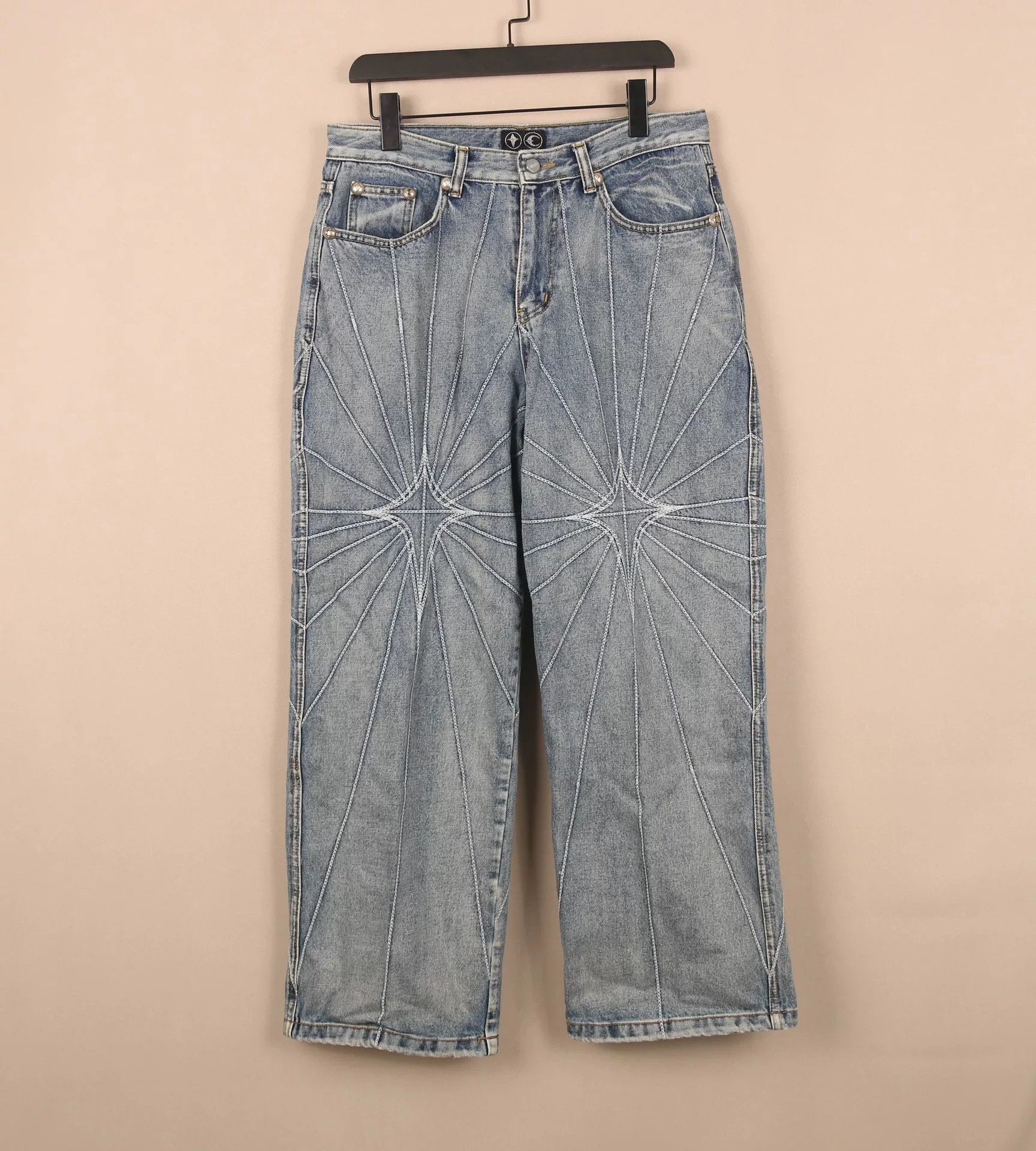 Japanese Brand Thug Club FW23 Ray Embroidery Jeans Size US 32 / EU 48 - 1 Thumbnail