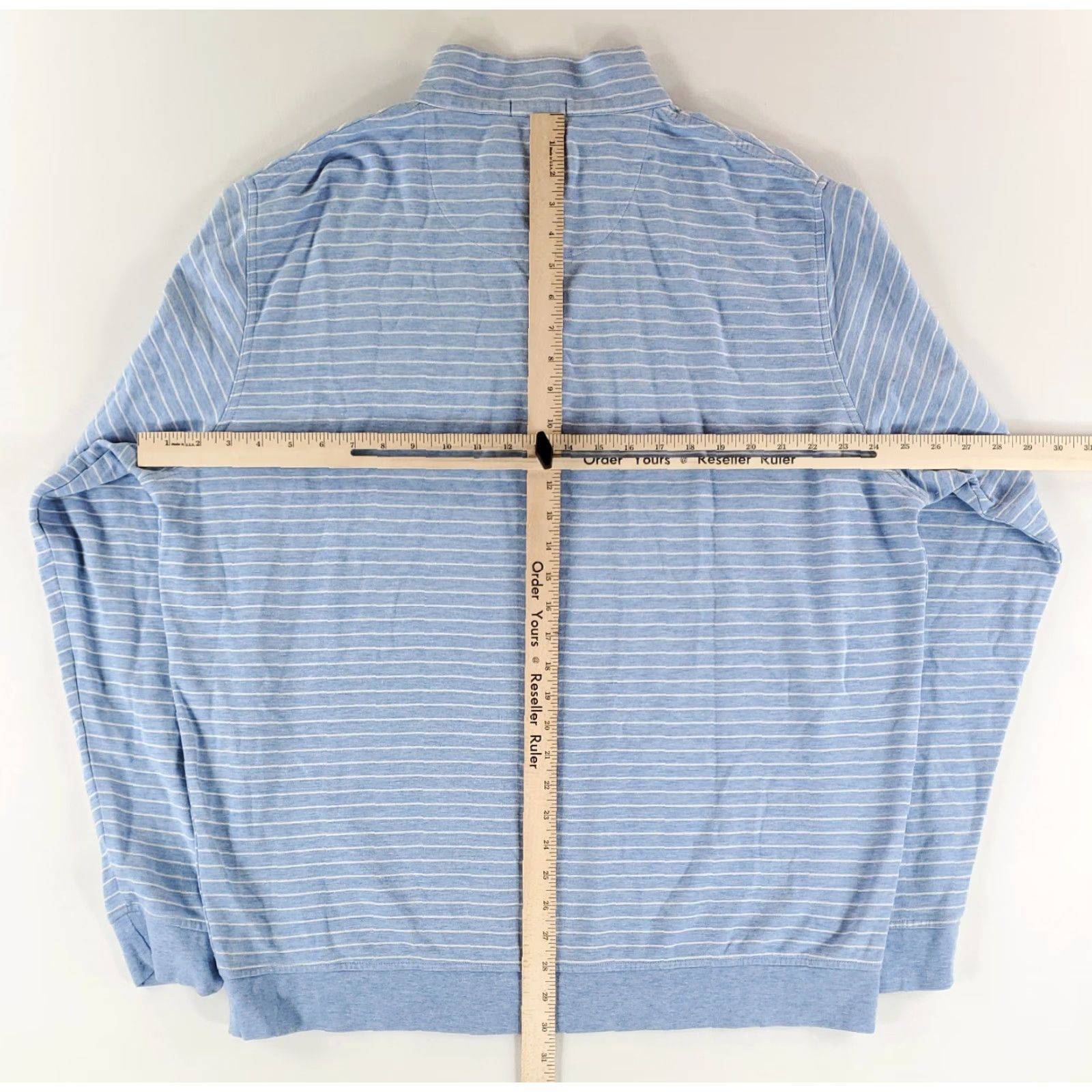 Peter Millar Peter Millar Crown Comfort 1/4 Zip Pullover Shirt Blue White Striped Mens XXL Size US XXL / EU 58 / 5 - 6 Thumbnail