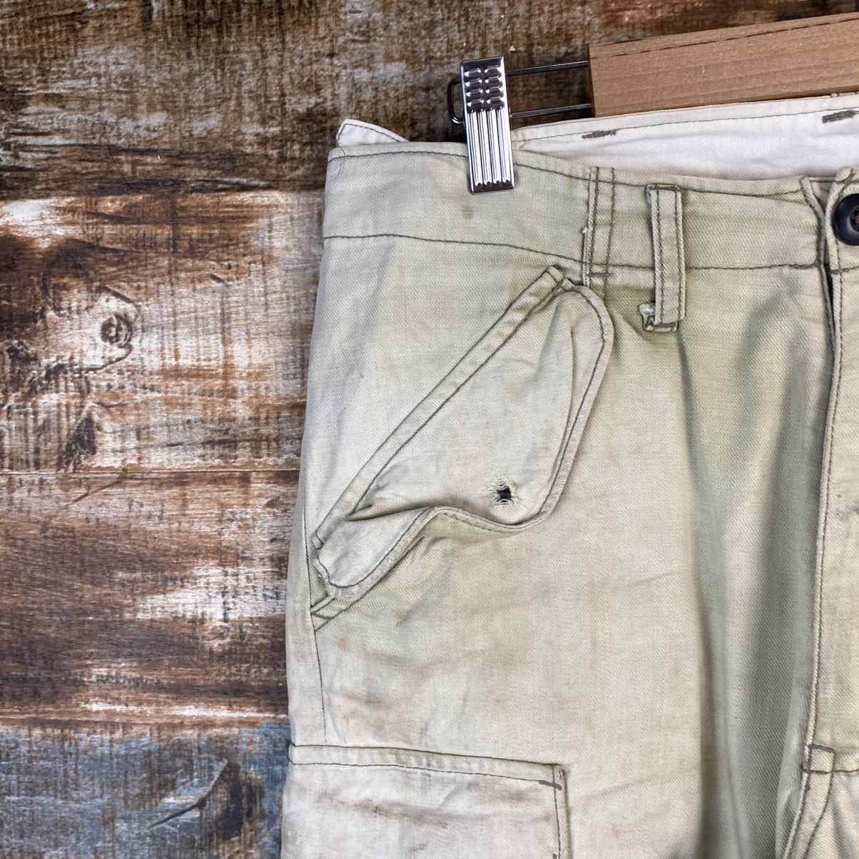 Japanese Brand DL Surplus White Cargo Multipocket Pants #C1218 Size US 29 - 7 Thumbnail
