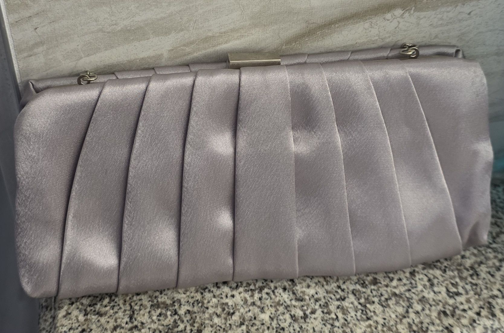 Jessica McClintock Jessica McClintock Silver Rose Flower Satin Clutch Bag Size ONE SIZE - 2 Thumbnail