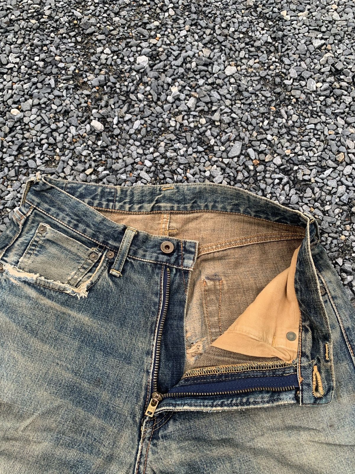 Edwin VINTAGE EDWIN 505 SELVEDGE BAGGY RUSTY DISTRESSED DENIM Size US 28 / EU 44 - 12 Thumbnail