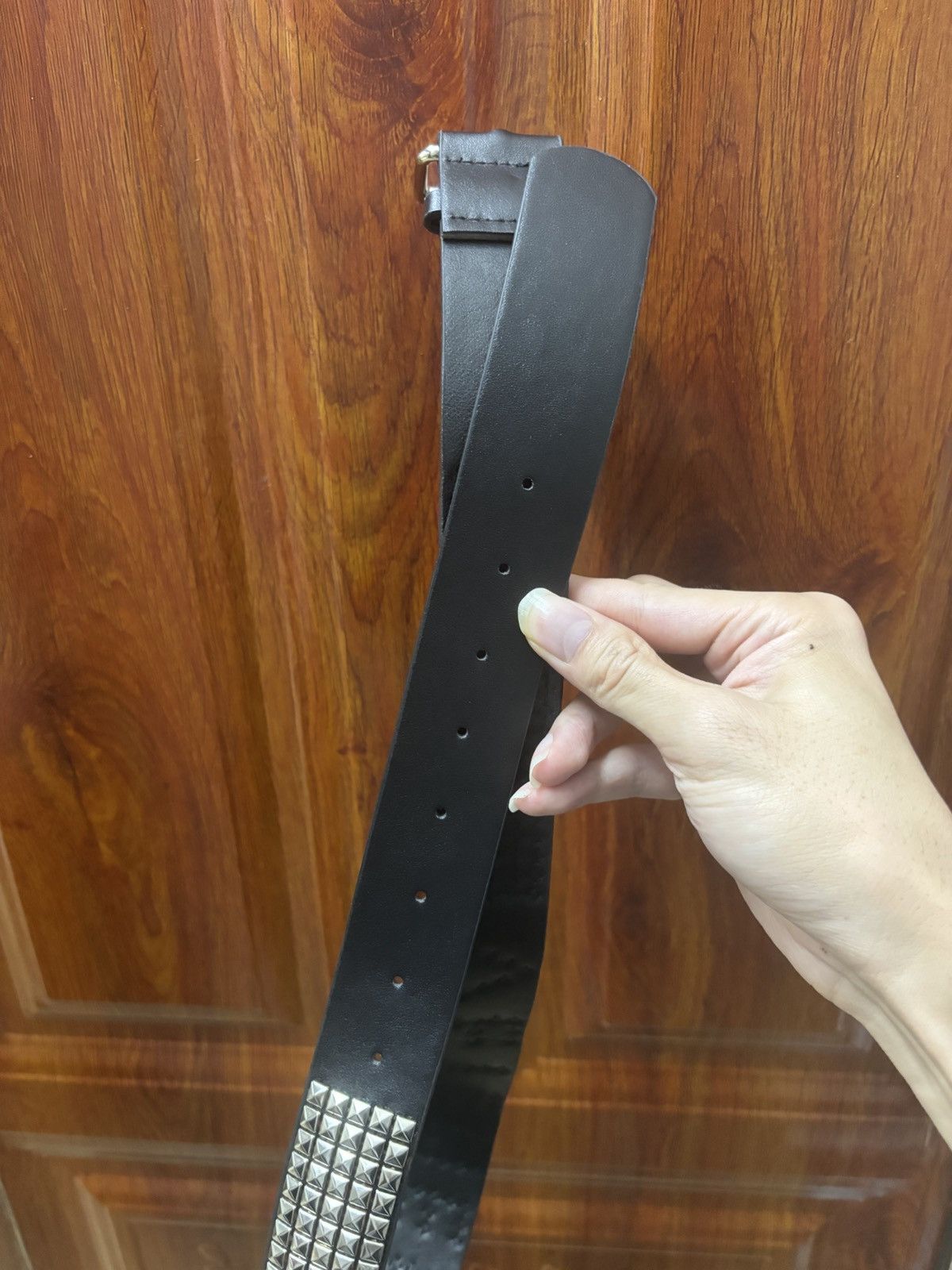 Other Black Shining Studded Belt Size 42 - 2 Thumbnail
