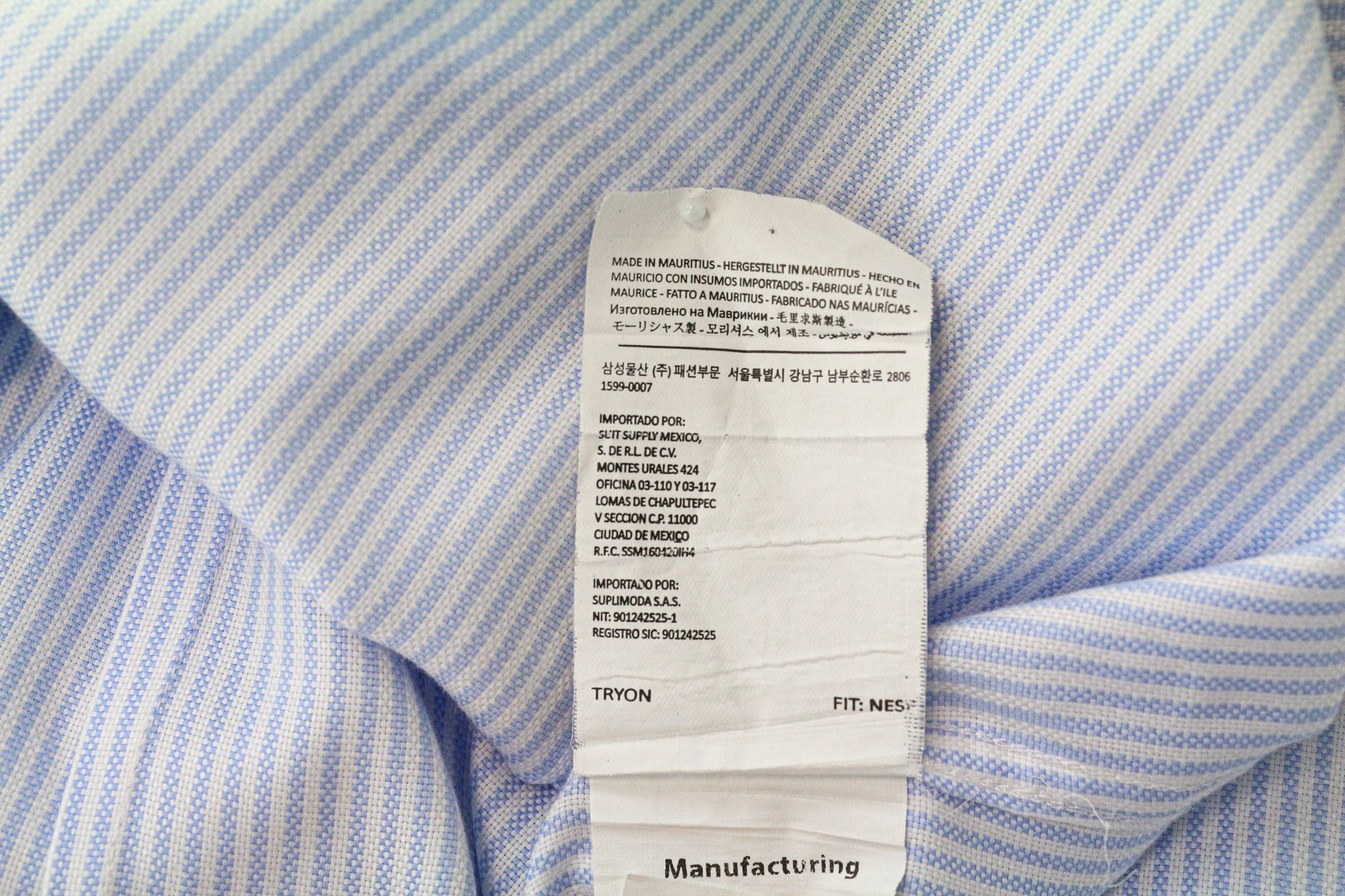 Suitsupply 37/14 1/2 Extra Slim Blue Cotton Striped Shirt 79369 Size 38R - 7 Thumbnail
