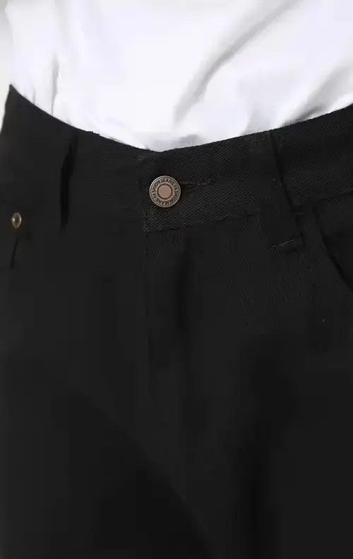 Japanese Brand Ripped Jeans Men Black Streetwear Y2k Denim Size US 29 - 3 Thumbnail