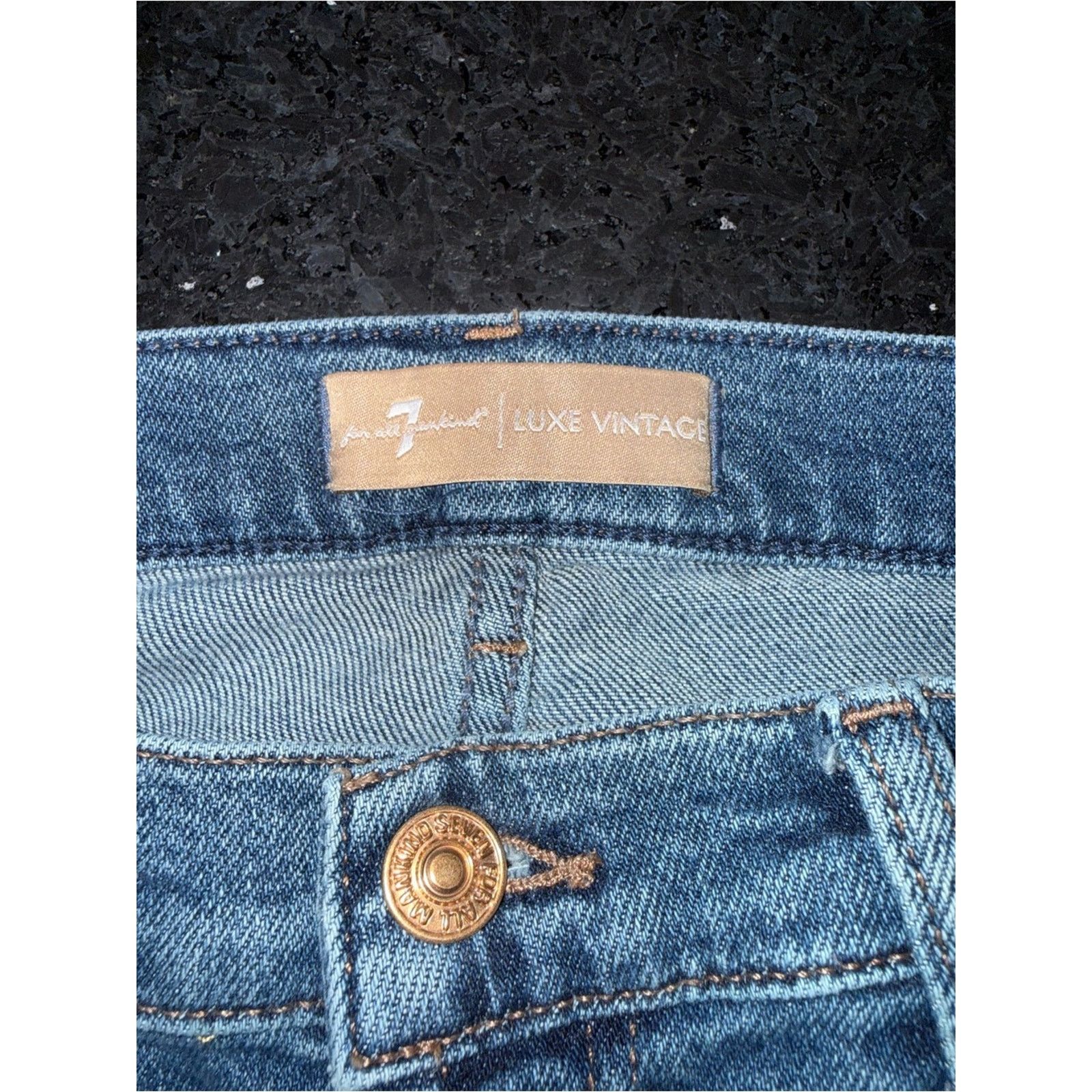 7 For All Mankind 7 For All Mankind LUXE Vintage Front SPLIT DENIM JEANS 27 Size 27" / US 4 / IT 40 - 7 Thumbnail
