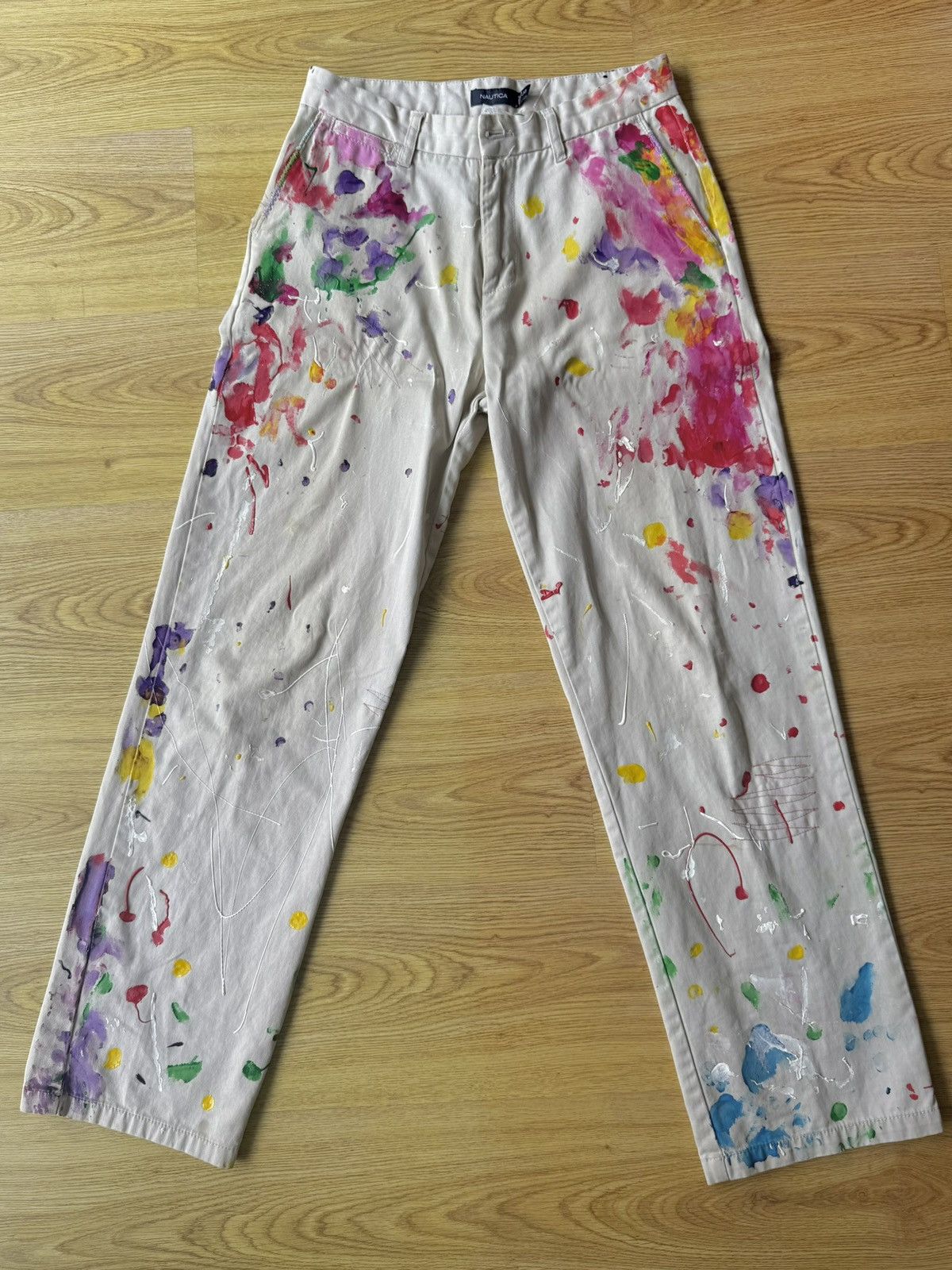 Nautica Vintage Custom Paint Splatter Pants Size US 30 / EU 46 - 1 Thumbnail