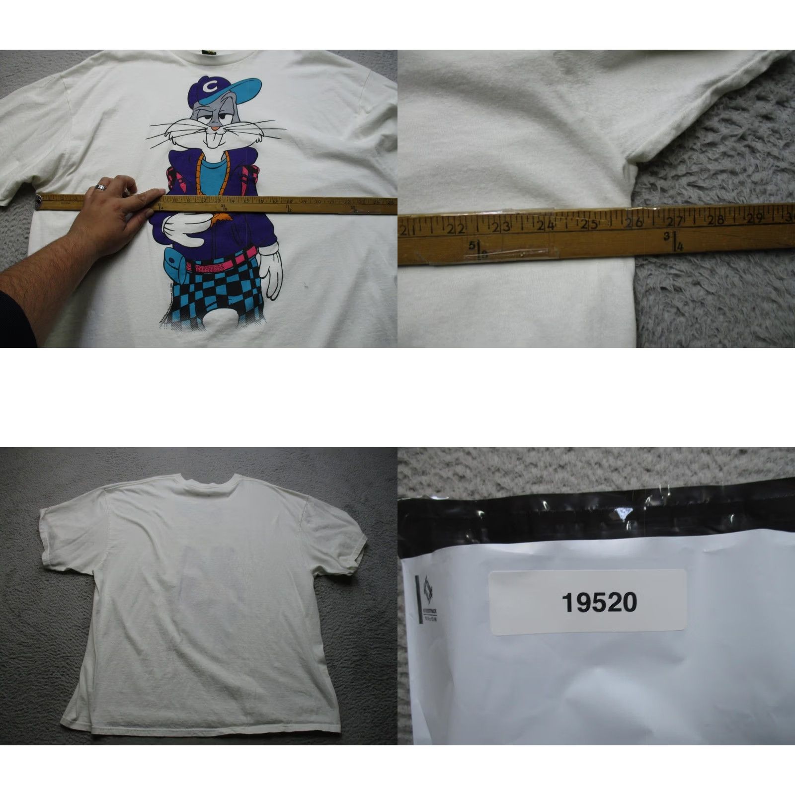 Vintage Looney Tunes Bugs Bunny Shirt Mens 3XL White Fifth Sun Graphic Tee Cartoon Size US XXL / EU 58 / 5 - 8 Thumbnail