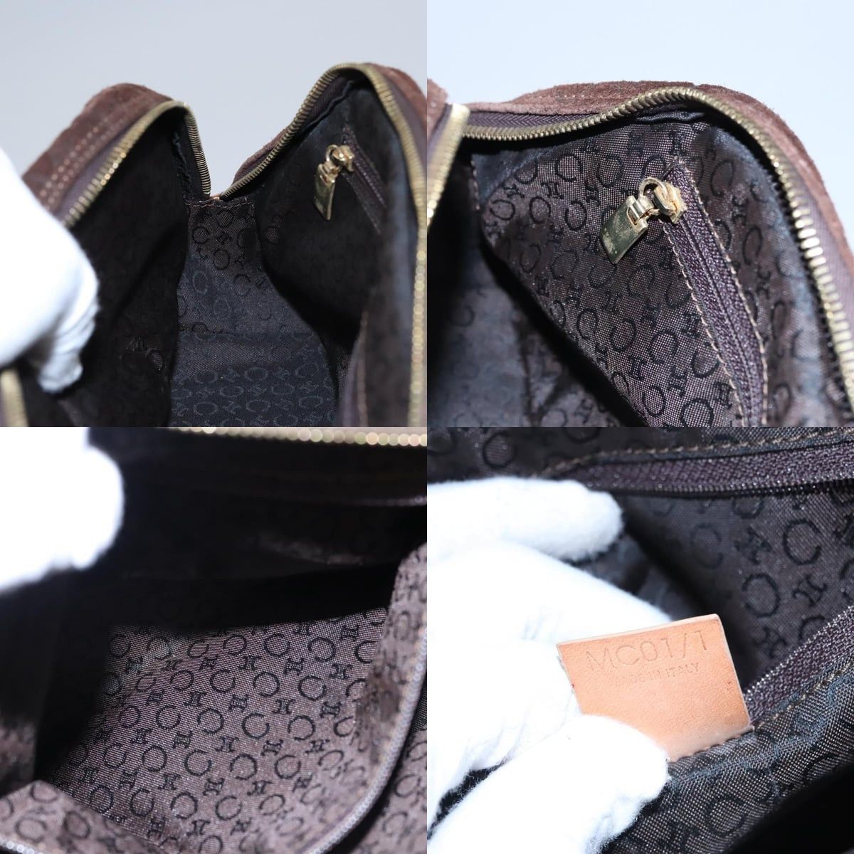 Celine CELINE C Macadam Canvas Hand Bag Brown Gold Size ONE SIZE - 12 Thumbnail