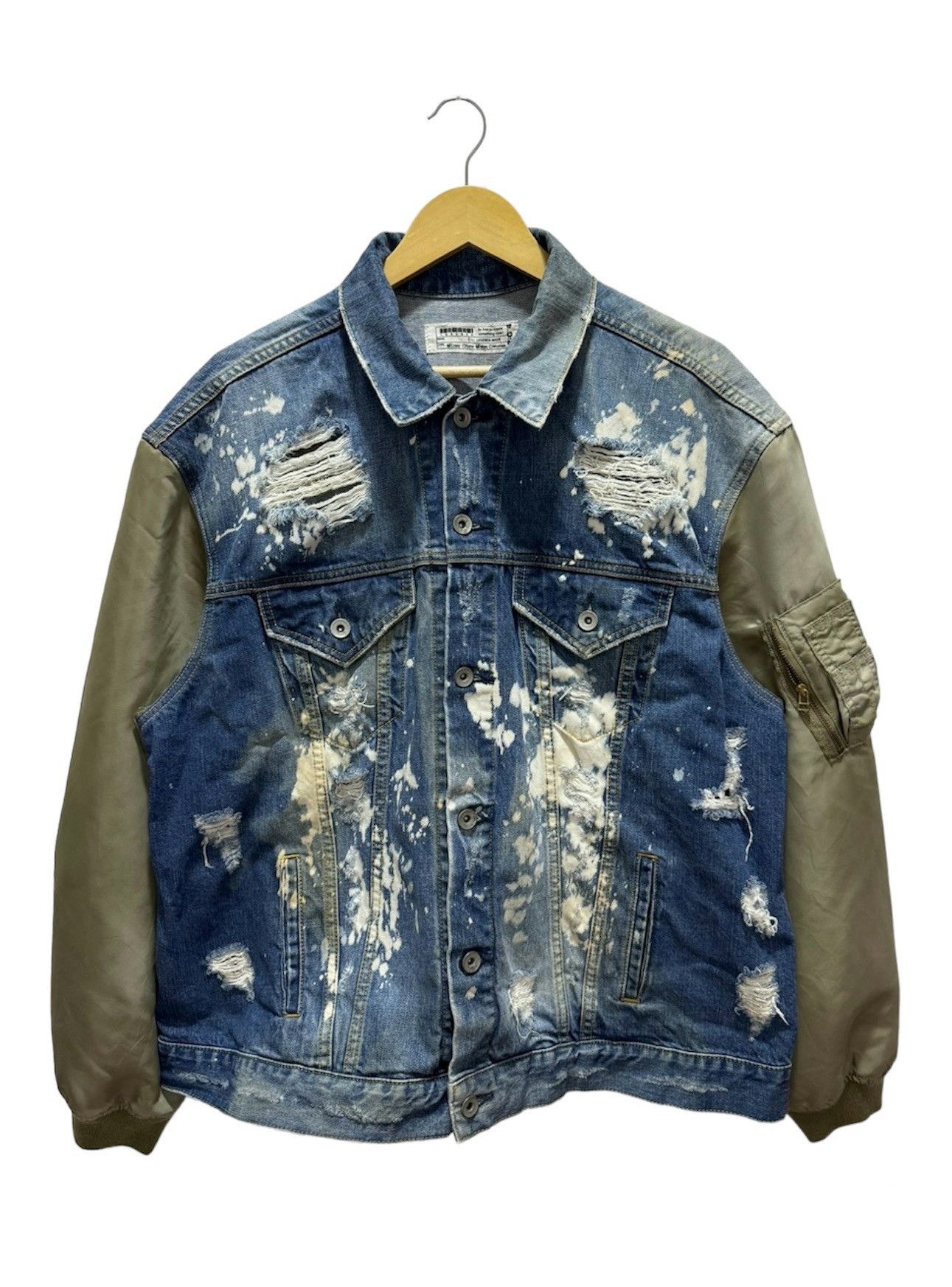 If Six Was Nine × Le Grande Bleu (L.G.B.) × Vintage LAGENDA MADE UNDERGOURD BLEACH OUT DISTRESSED CRAZY JACKET Size US L / EU 52-54 / 3 - 1 Thumbnail