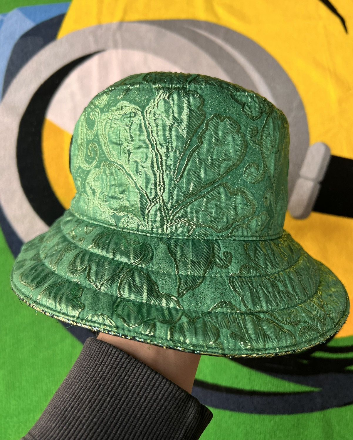 Gucci Gucci Pile Jacquard Bucket Hat Reseda/Dark Green monogram Size ONE SIZE - 13 Thumbnail