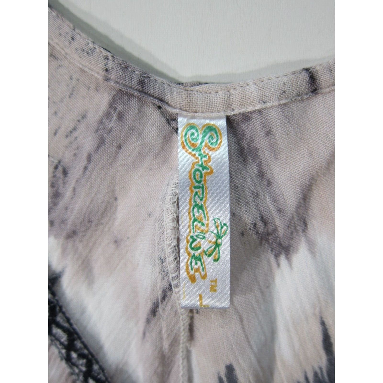 Vintage Shoreline Maxi Dress Women Large V-Neck Sleeveless Tunic Muumuu Rayon Grey Green Size L / US 10 / IT 46 - 3 Thumbnail