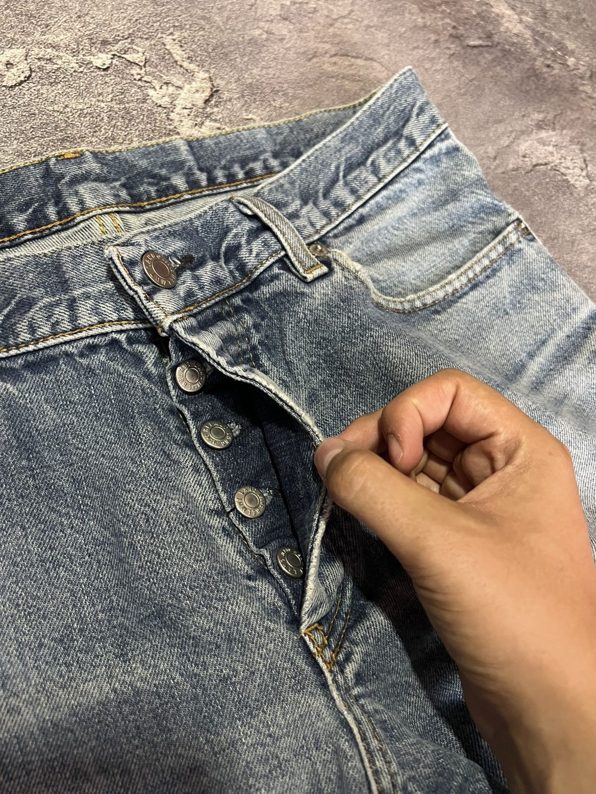 Helmut Lang Helmut Lang SS99 Jeans Classic Cut Washed Denim Distressed Size US 33 - 9 Thumbnail
