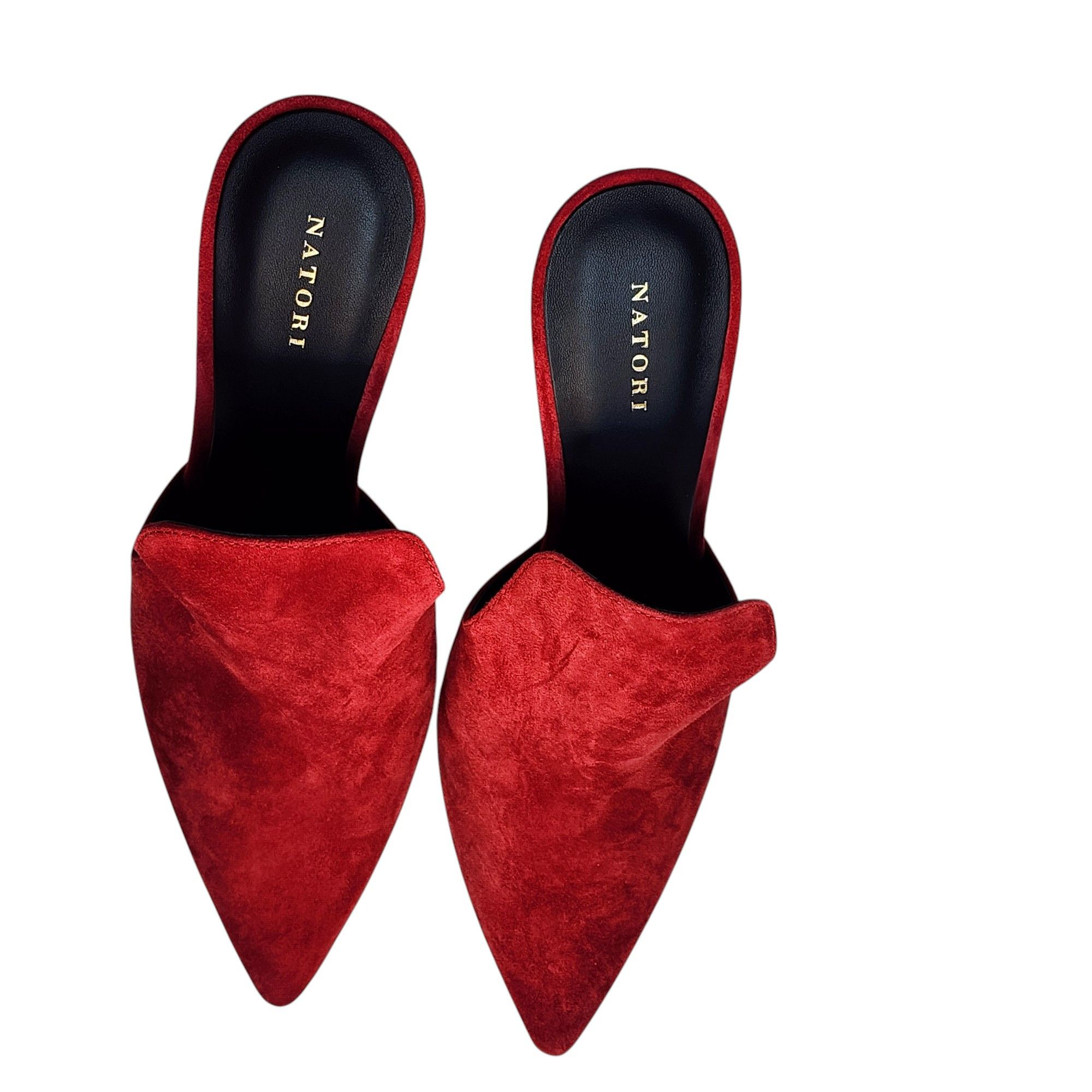 Other Natori Minh Brocade Red Suede Pointed Toe Mules Size US 8.5 / IT 38.5 - 9 Thumbnail