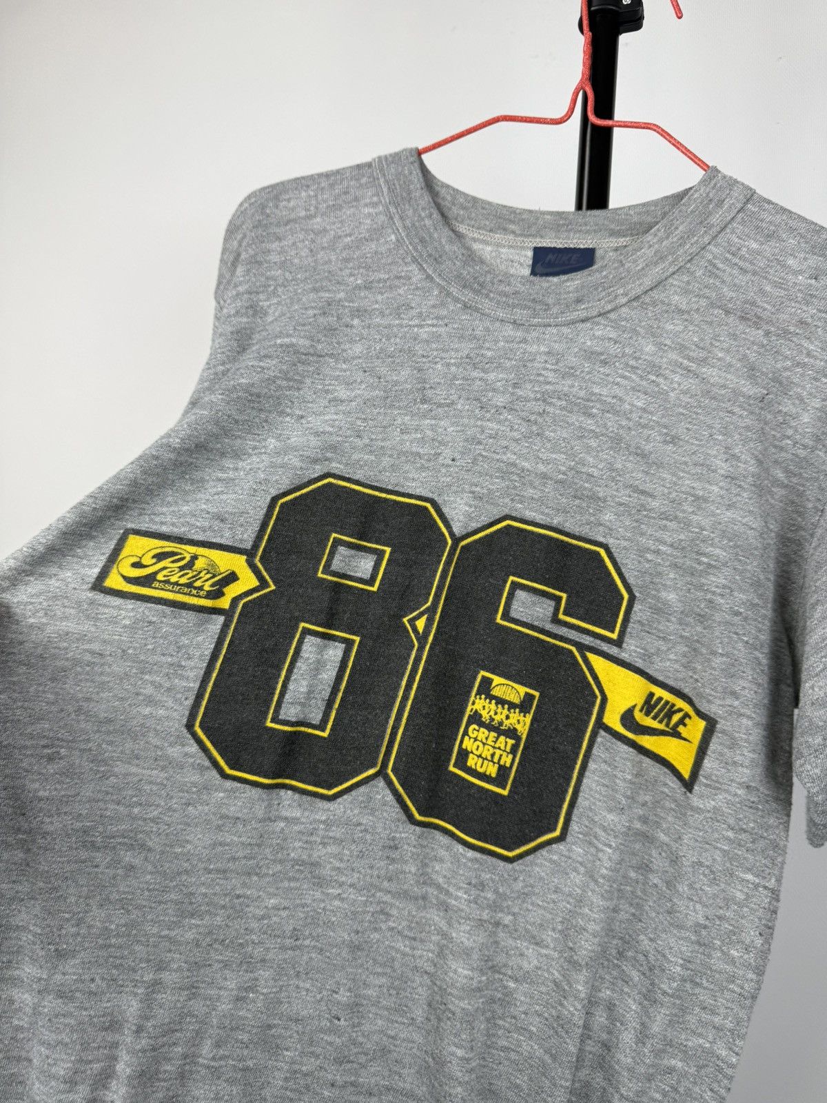 Nike × Vintage 80s🔥VNTG NIKE GRAY Pearl Run T SHIRT ARCHIVE MENS Size US M / EU 48-50 / 2 - 2 Thumbnail