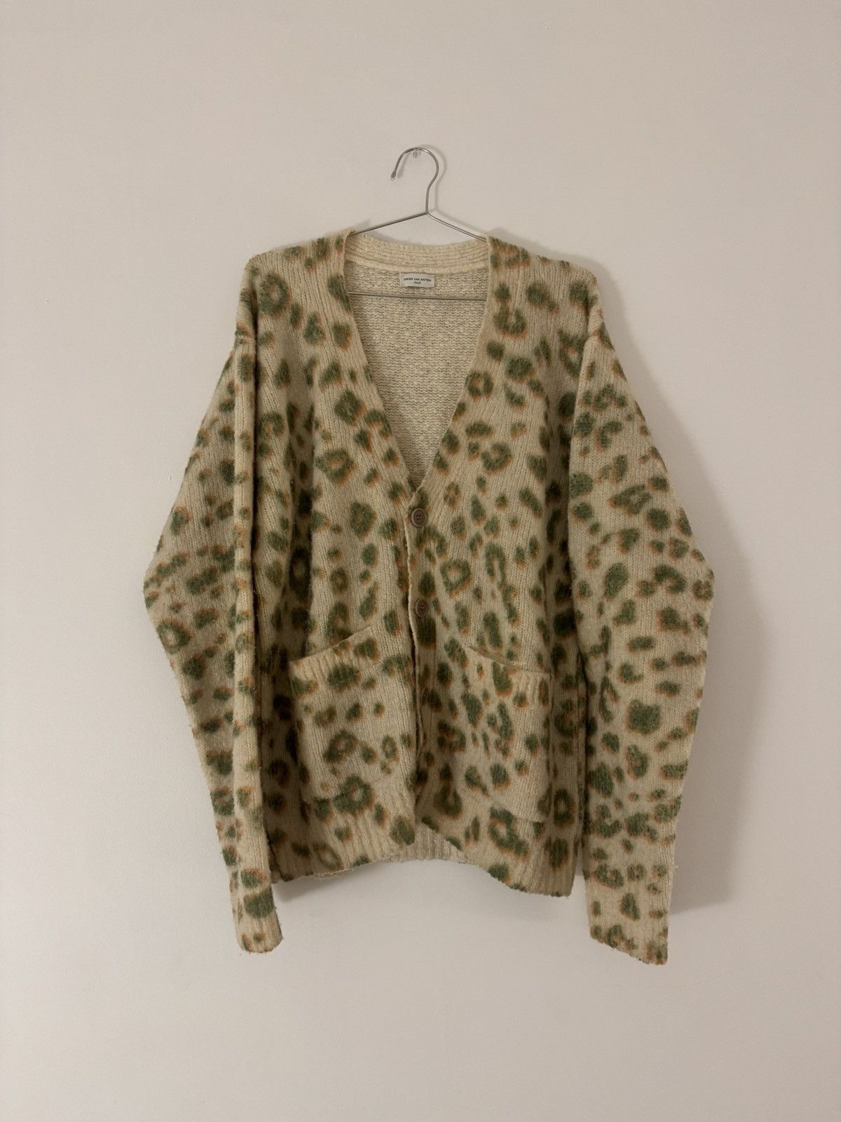 DRIES VAN NOTEN レオパード柄カーディガン Designer × Dries Van Noten × Vintage Dries Van Noten Black Sweater
