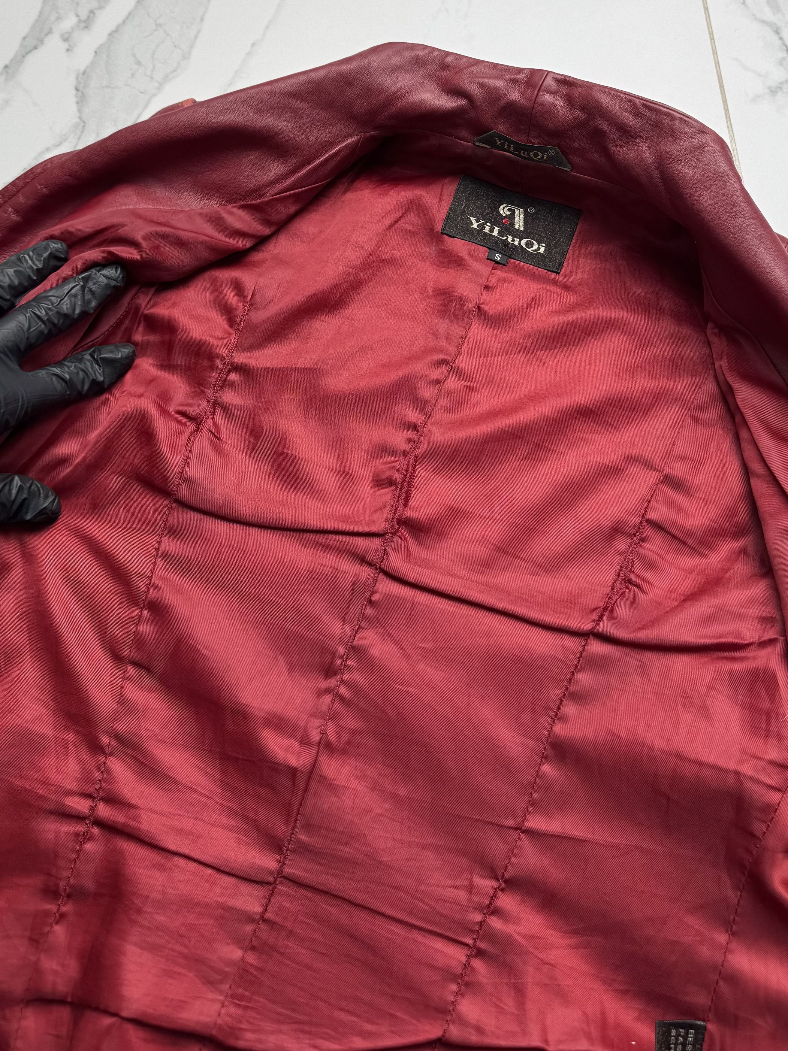 Vintage Y2K Red Leather Jacket Womens Slim Fit Zip Up Biker Style Size S / US 4 / IT 40 - 9 Thumbnail