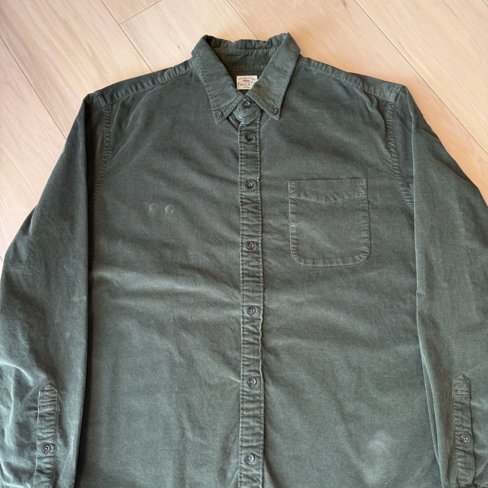 Faherty Faherty Corduory Shirt XL Green Cotton Oxford Minimalist Size US XL / EU 56 / 4 - 4 Thumbnail