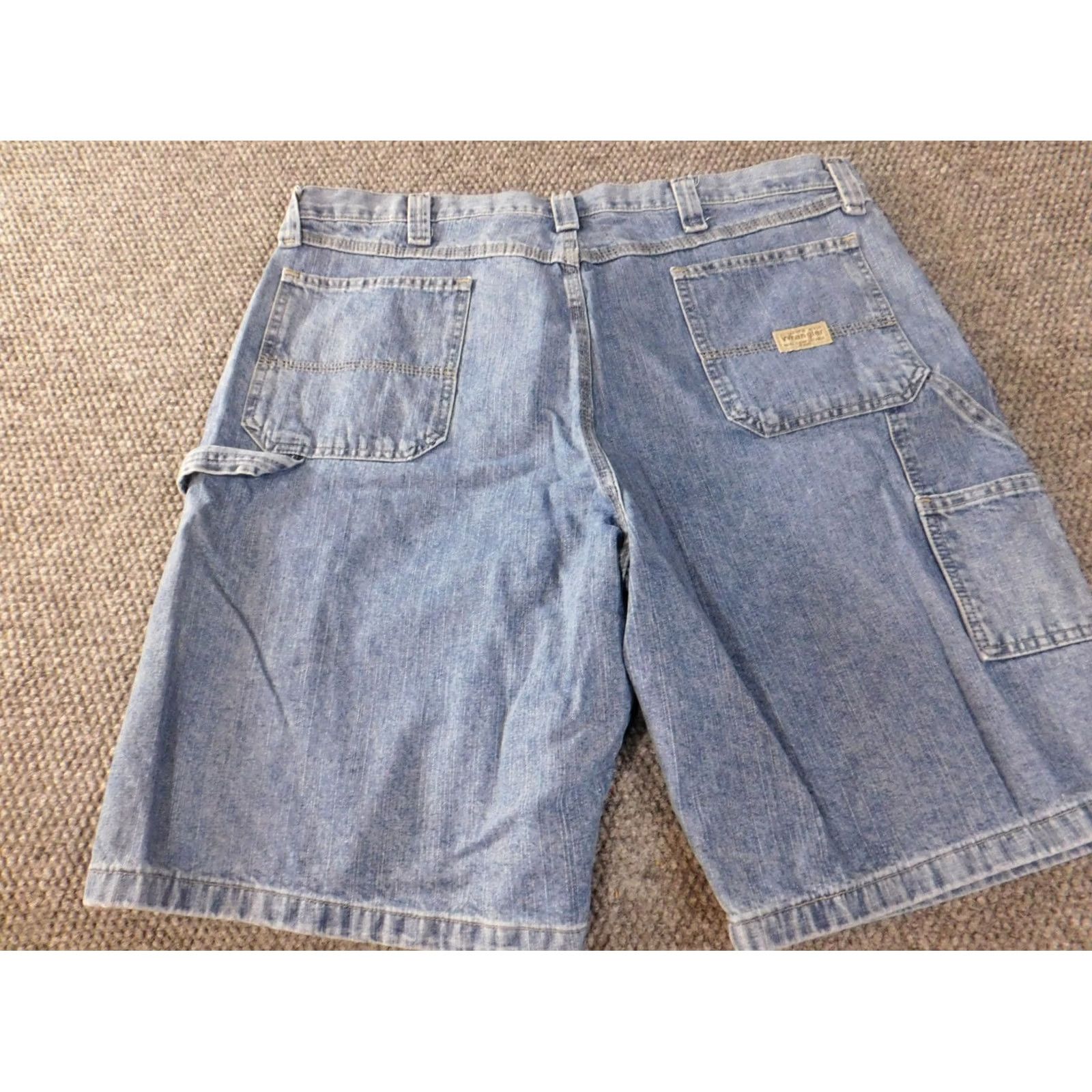 Wrangler Wrangler Jeans Shorts Mens 40 Y2K Baggy Loose Denim Workwear Blue Cotton 9in Inseam Flat Front Zip Logo Regular Classic Size US 40 / EU 56 - 6 Thumbnail