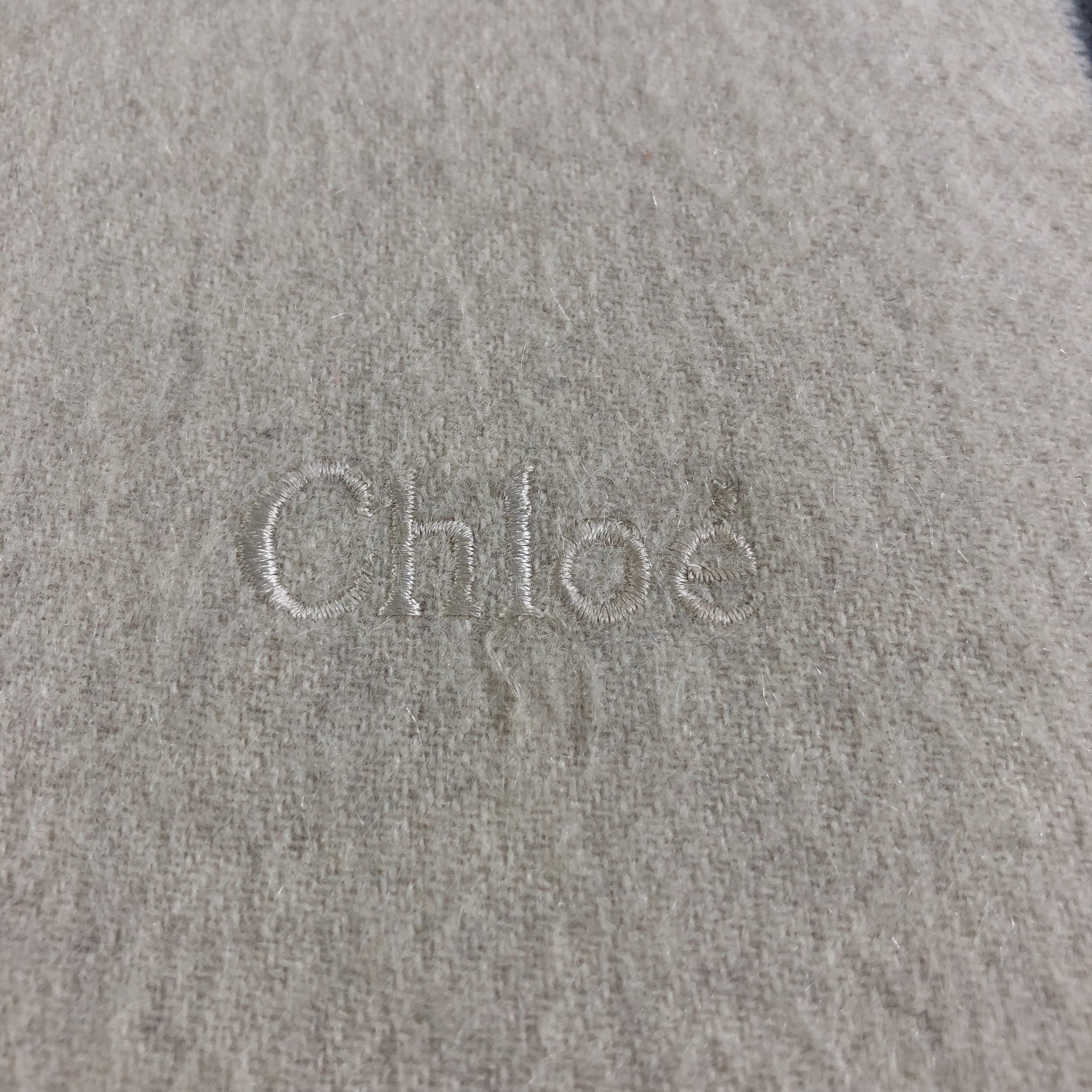 Vintage Chloe Plain Cashmere Scarf Muffler V1189 Size ONE SIZE - 4 Thumbnail
