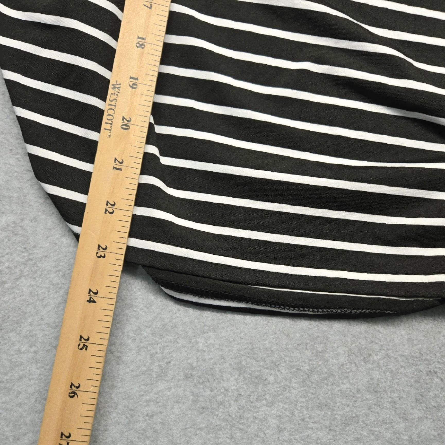 Vintage CURVZY Curvy Womens 5XL Plus Size Top Black White Striped Ruched Stretch Long Sleeve Blouse Shirt Square Neck Size XXL / US 16-18 / IT 52-54 - 7 Thumbnail